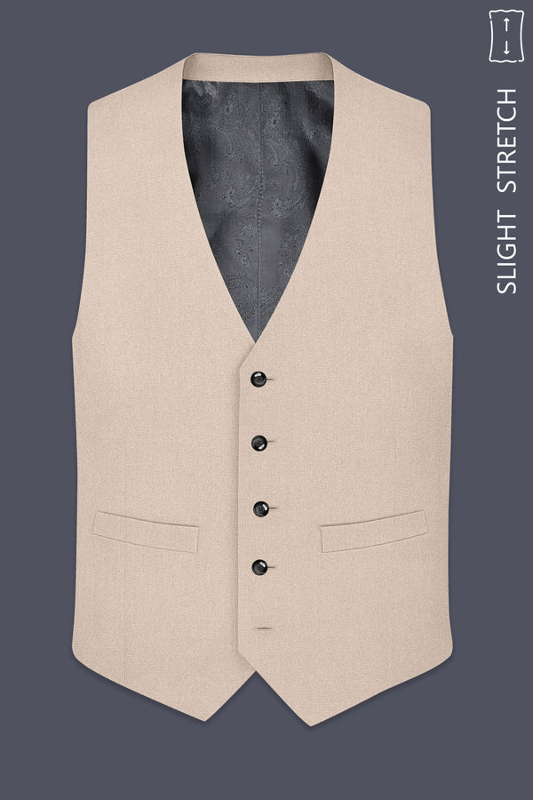 Dune-Foggy Cream Diamond Textured Wool Rich Slight Stretch Waistcoat