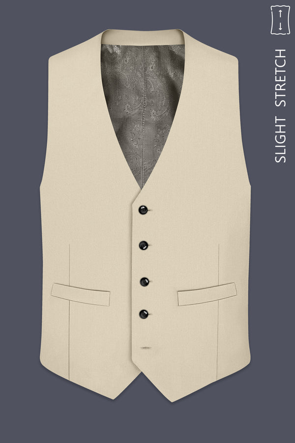 Dune-Foggy Cream Diamond Textured Wool Rich Slight Stretch Waistcoat
