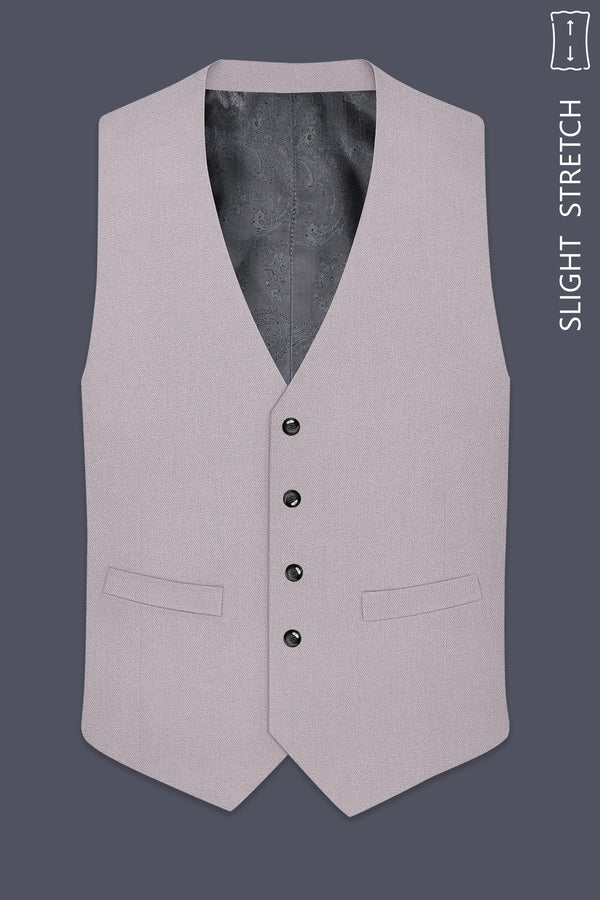 Regent-Noble Gray Diamond Textured Wool Rich Slight Stretch Waistcoat