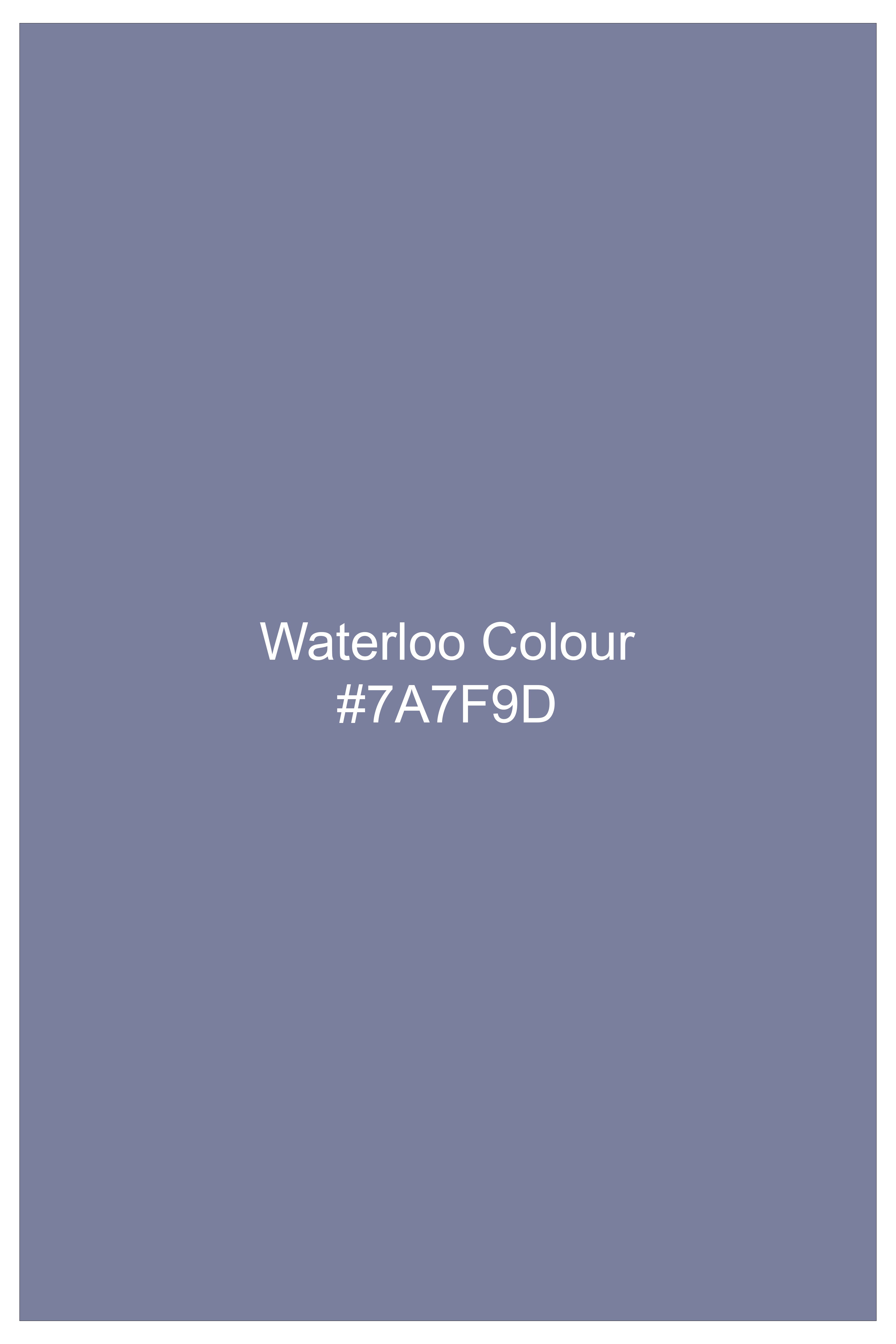 Harbor-Waterloo Blue Diamond Textured Wool Rich Slight Stretch Waistcoat