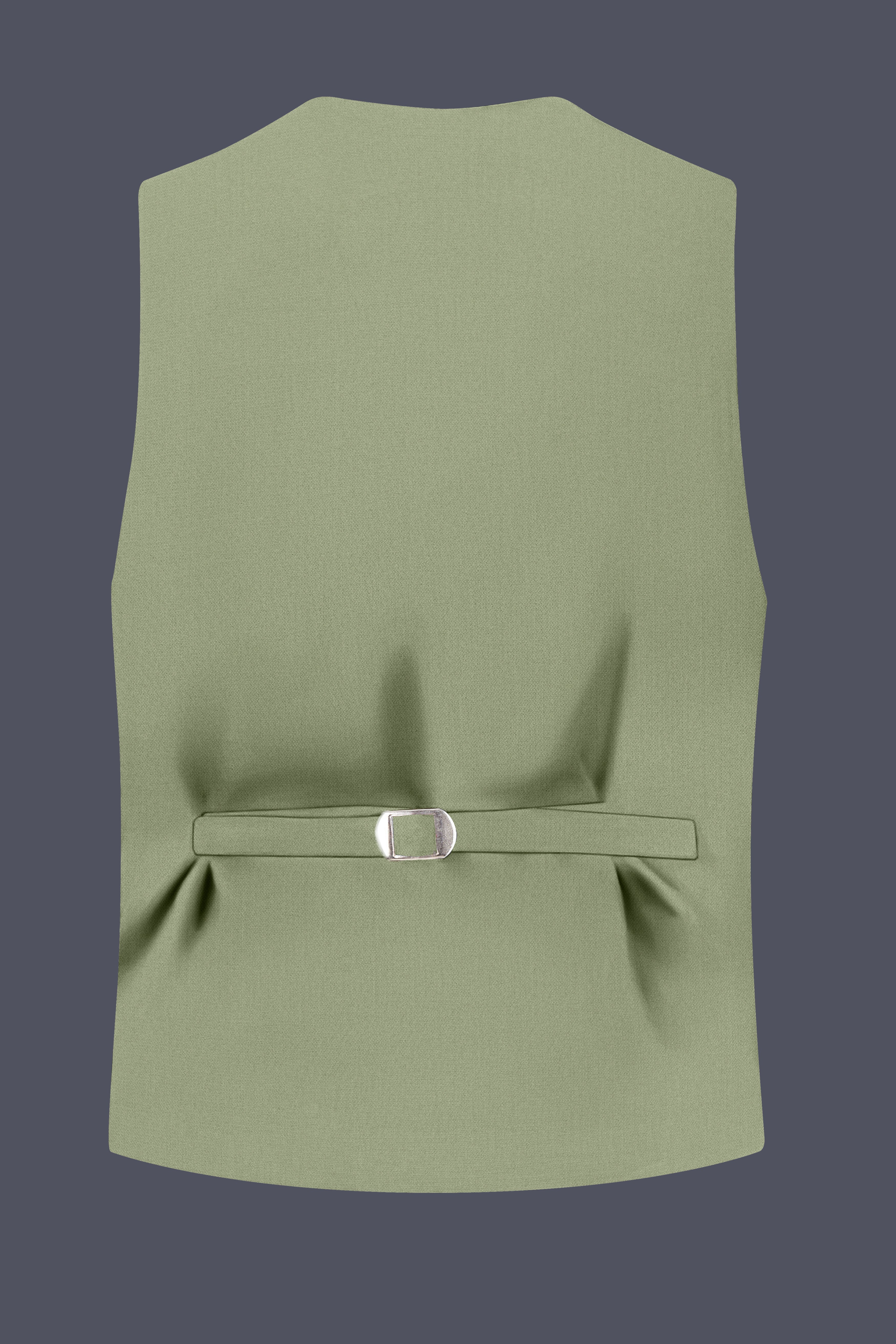 Verdo-Pablo Green Diamond Textured Wool Rich Slight Stretch Waistcoat