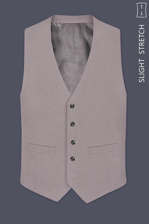 Helix-Fossil Gray Diamond Textured Wool Rich Slight Stretch Waistcoat