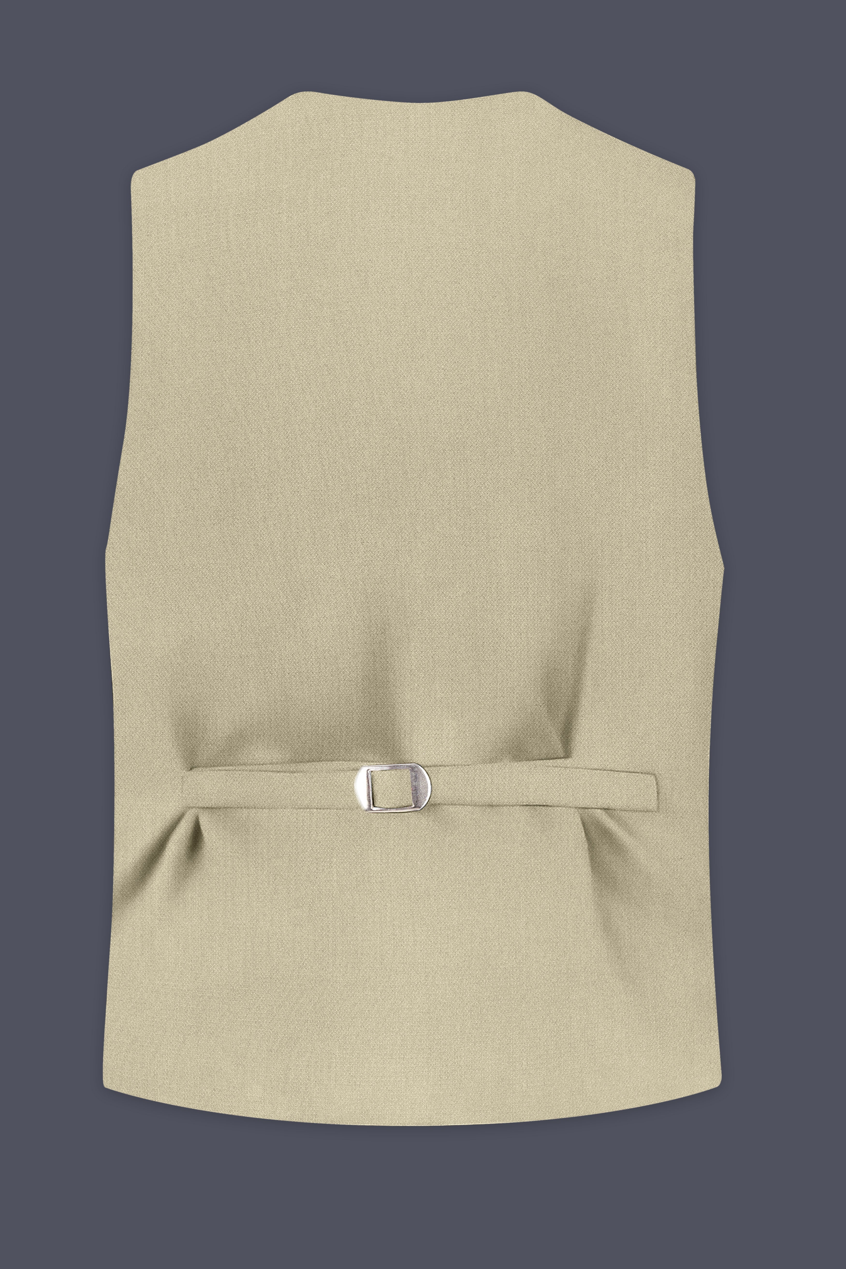 Cedar-Tallow Green Diamond Textured Wool Rich Slight Stretch Waistcoat