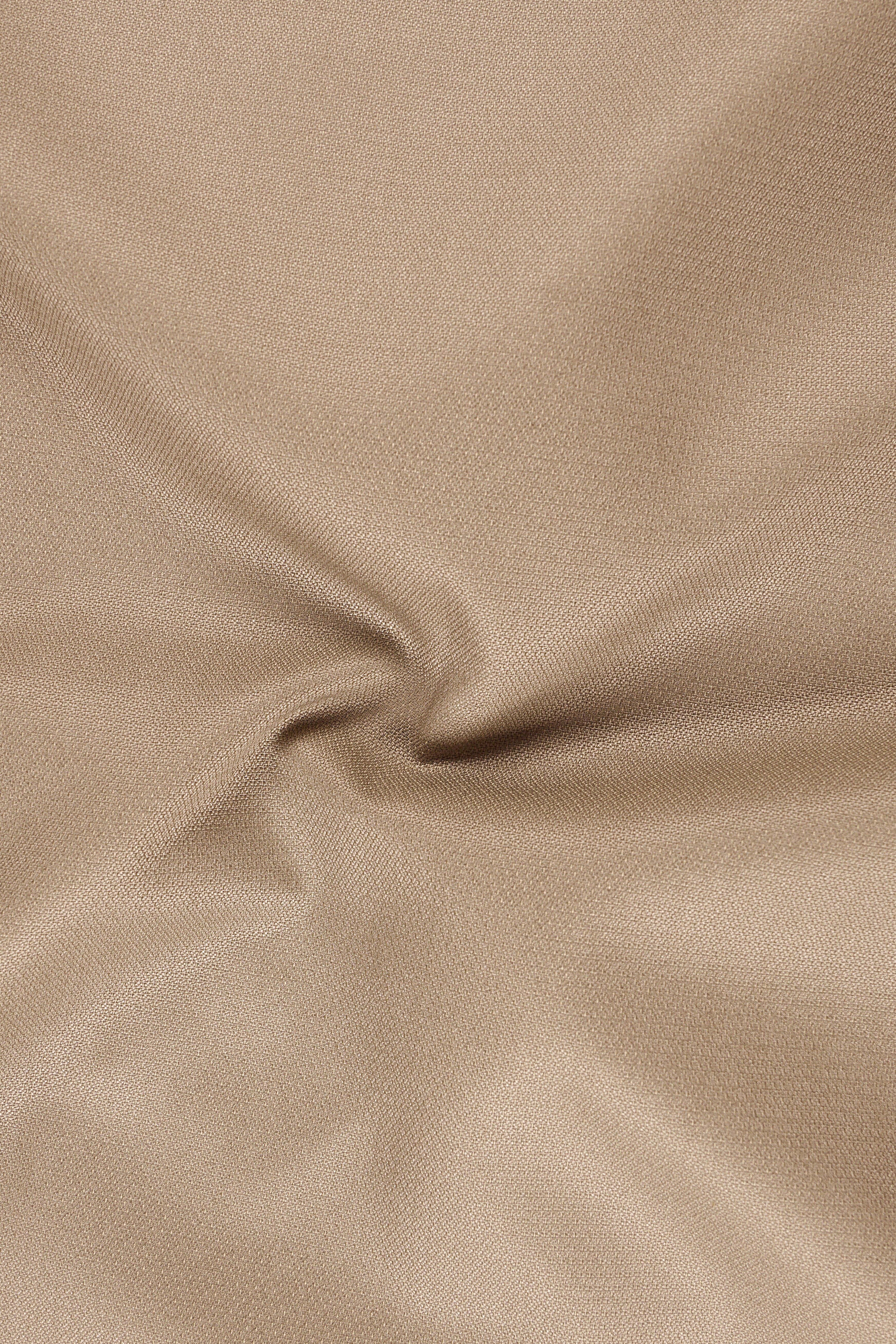 Sable-Mongoose Cream Diamond Textured Wool Rich Slight Stretch Waistcoat