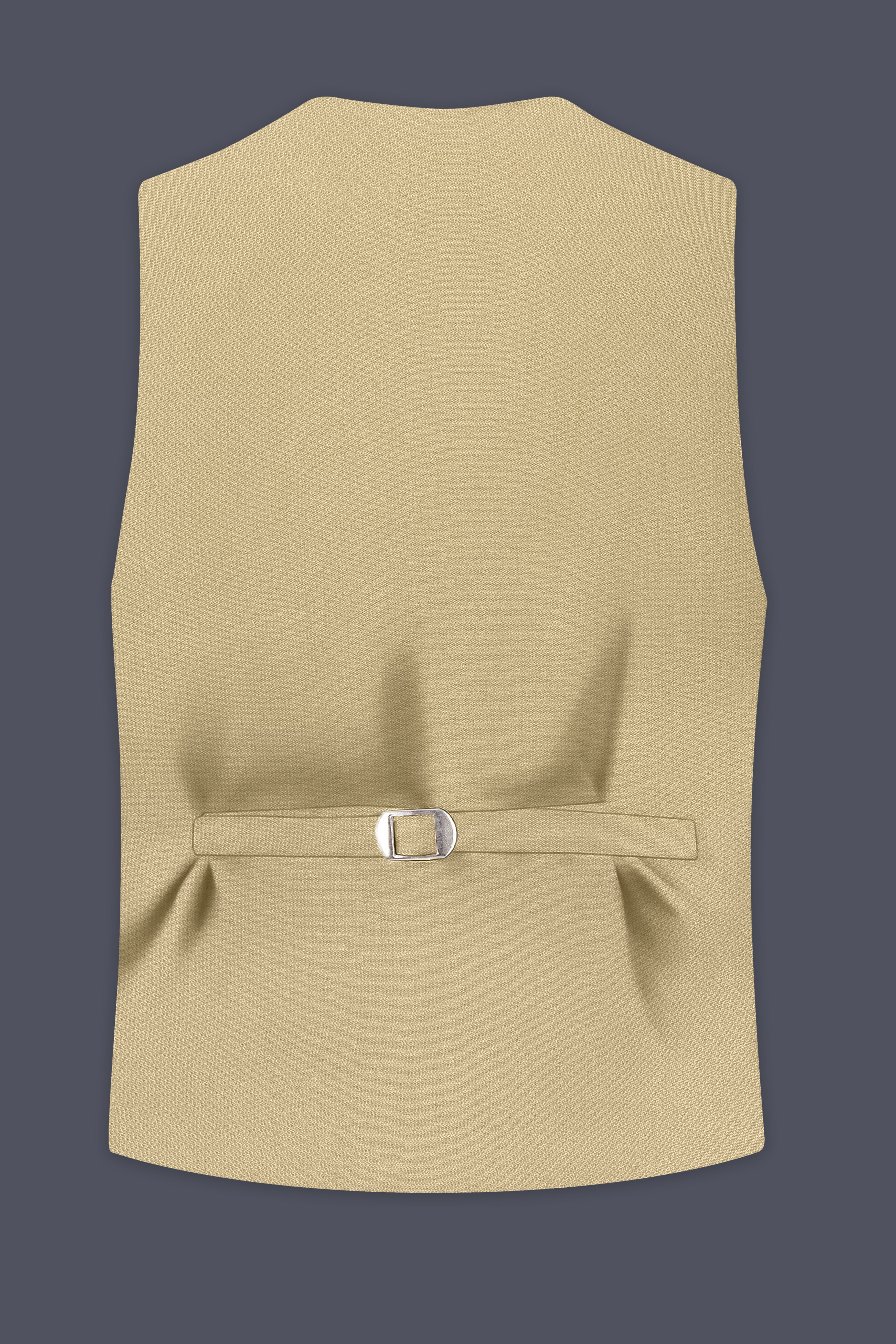 Sable-Mongoose Cream Diamond Textured Wool Rich Slight Stretch Waistcoat