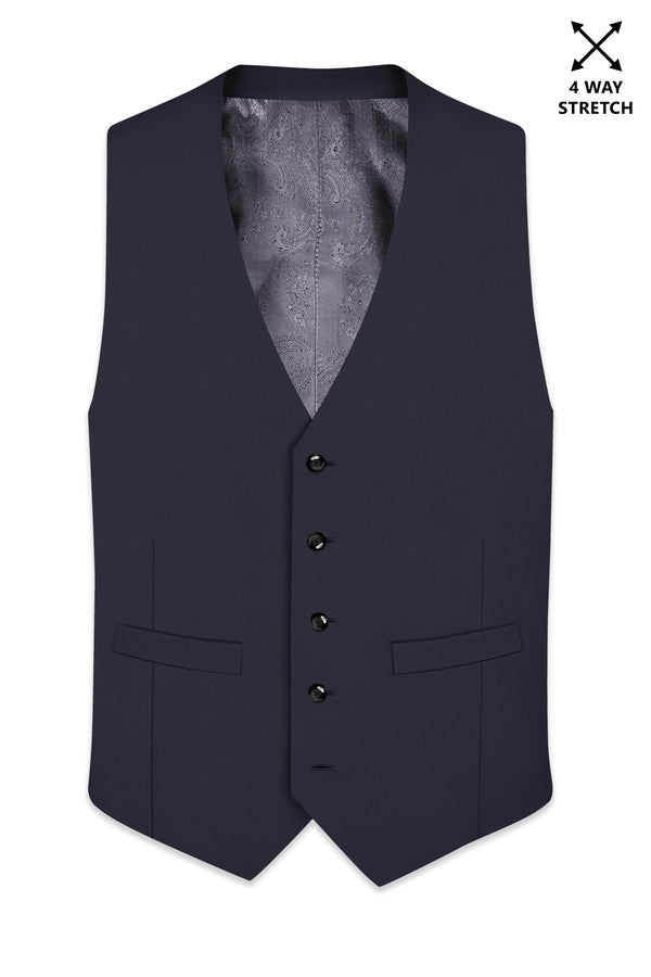 Kairo-Korean Charcoal Gray 4-Way Stretch Wrinkle-Free Wool Rich Waistcoat
