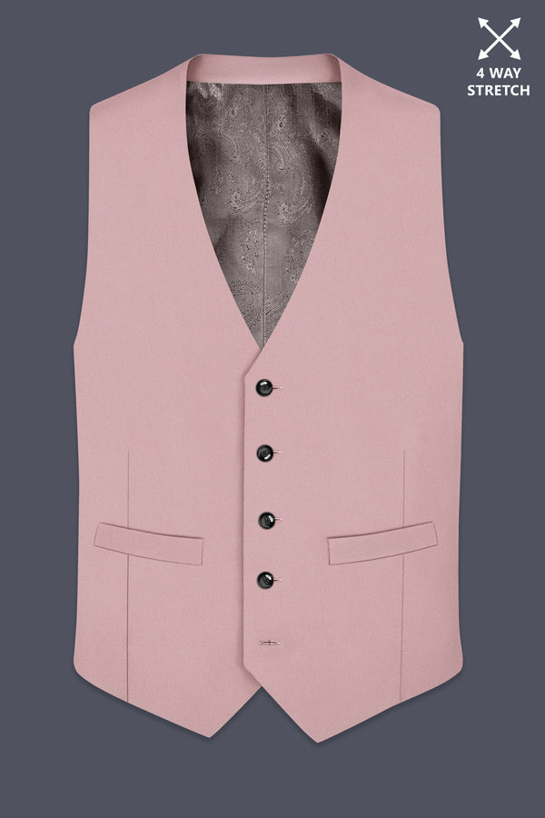 Solenne-Korean Pharlap Peach 4-Way Stretch Wrinkle-Free Wool Rich Waistcoat
