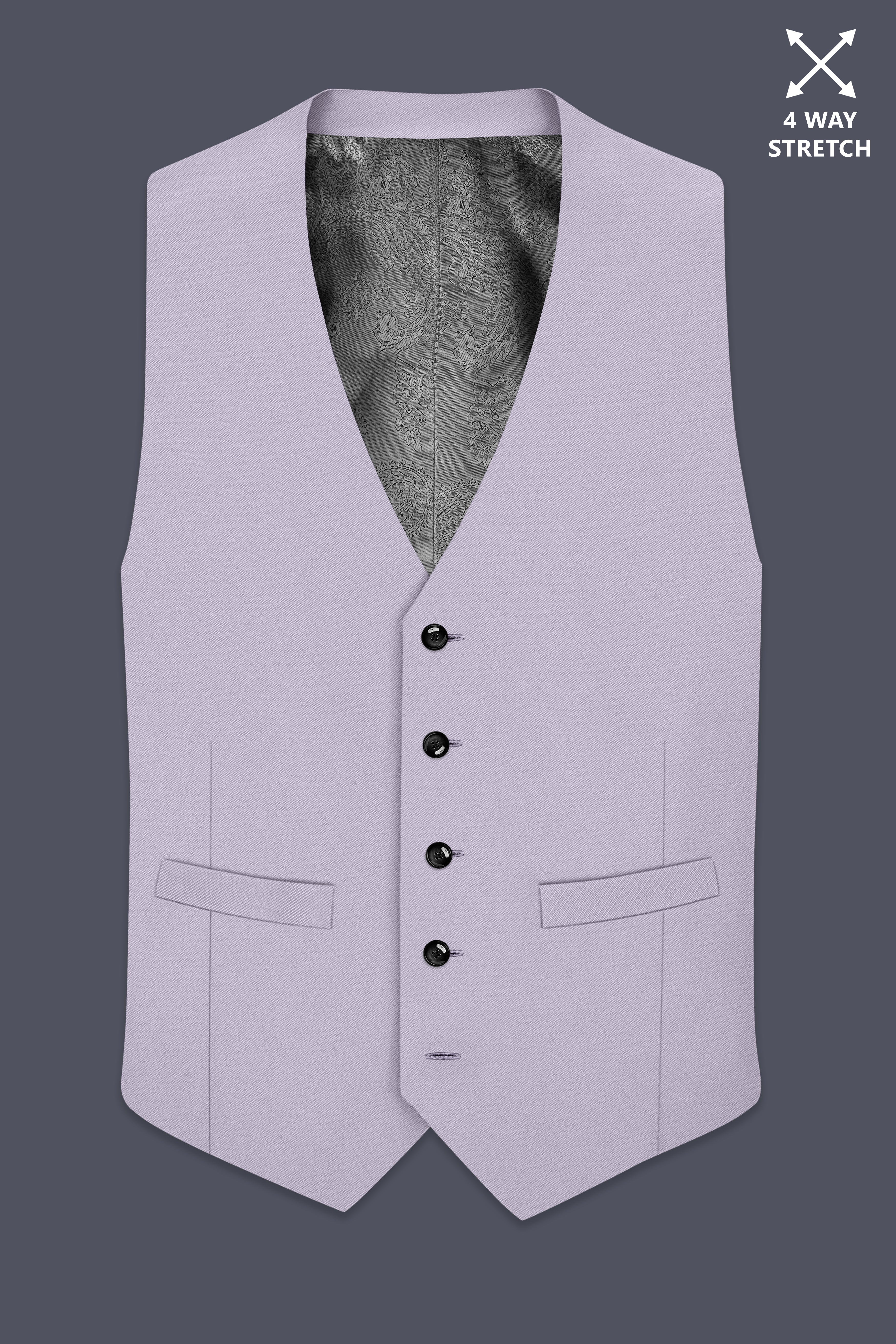 Aegis-Korean Iron Gray 4-Way Stretch Wrinkle-Free Wool Rich Waistcoat