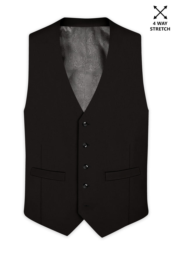 Bronze-Korean Zeus Brown 4-Way Stretch Wrinkle-Free Fluid Drape Fabric Waistcoat