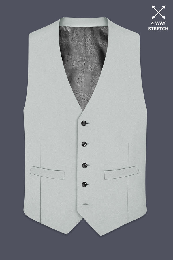 Prestige-Korean Mercury Green 4-Way Stretch Wrinkle-Free Wool Rich Waistcoat