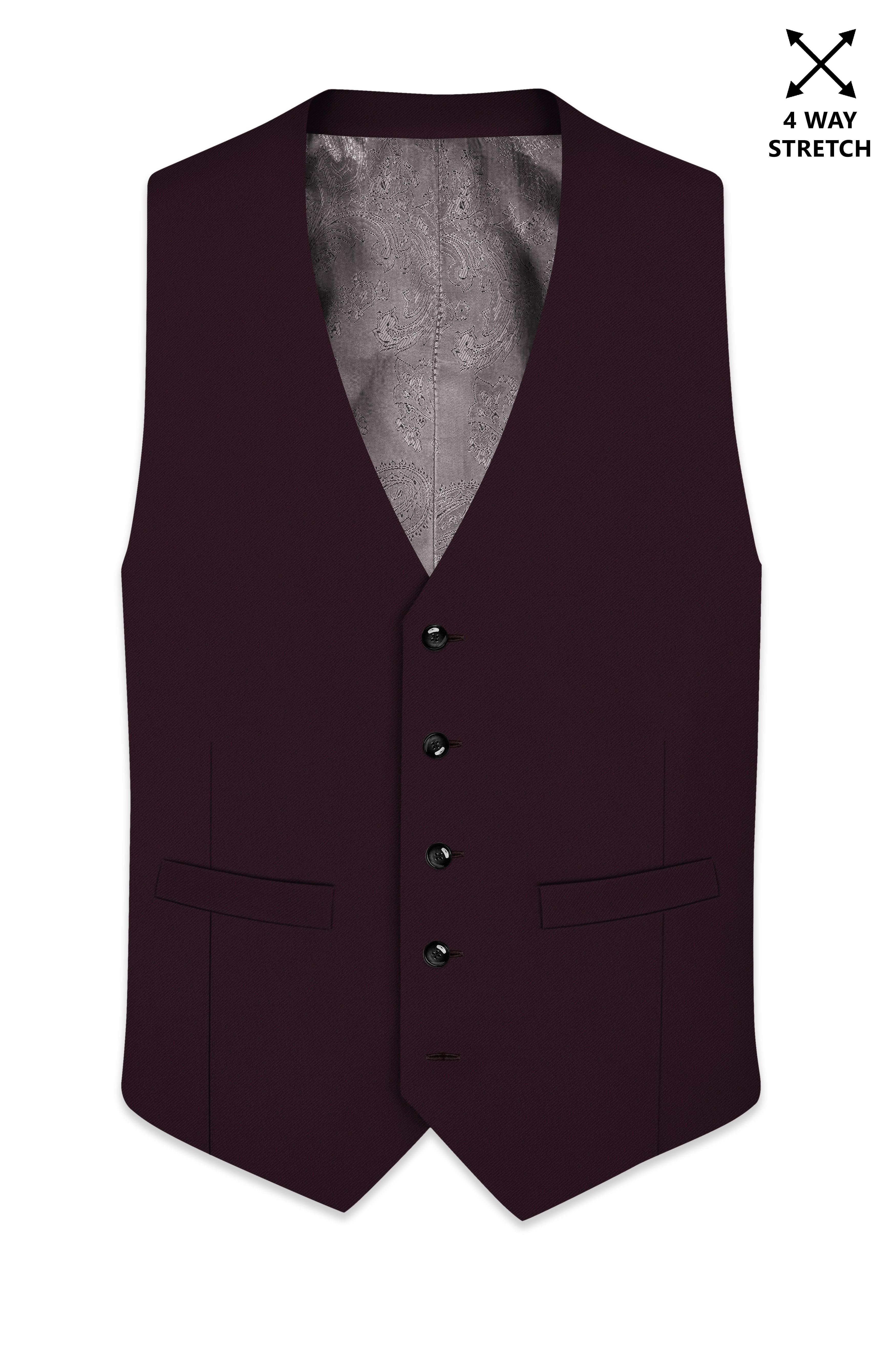 Imperio-korean Eclipse Purple 4-Way Stretch Wrinkle-Free Wool Rich Waistcoat