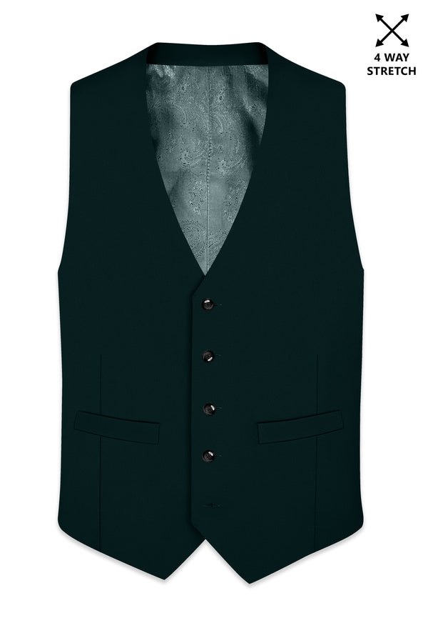 Terrain-Korean Swamp Green 4-Way Stretch Wrinkle-Free Wool Rich Waistcoat