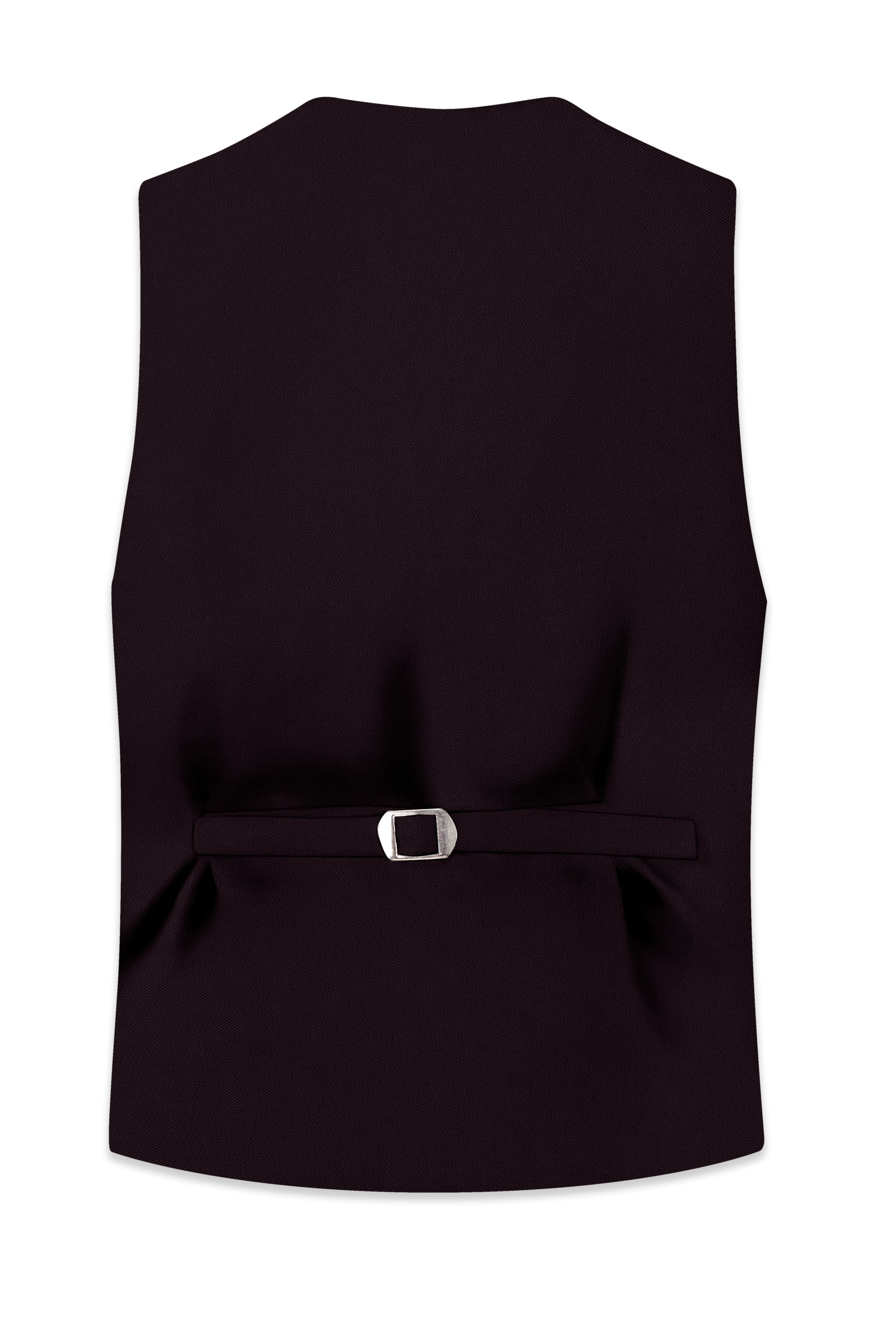 Merlot-Korean Wine Purple 4-Way Stretch Wrinkle-Free Wool Rich Waistcoat