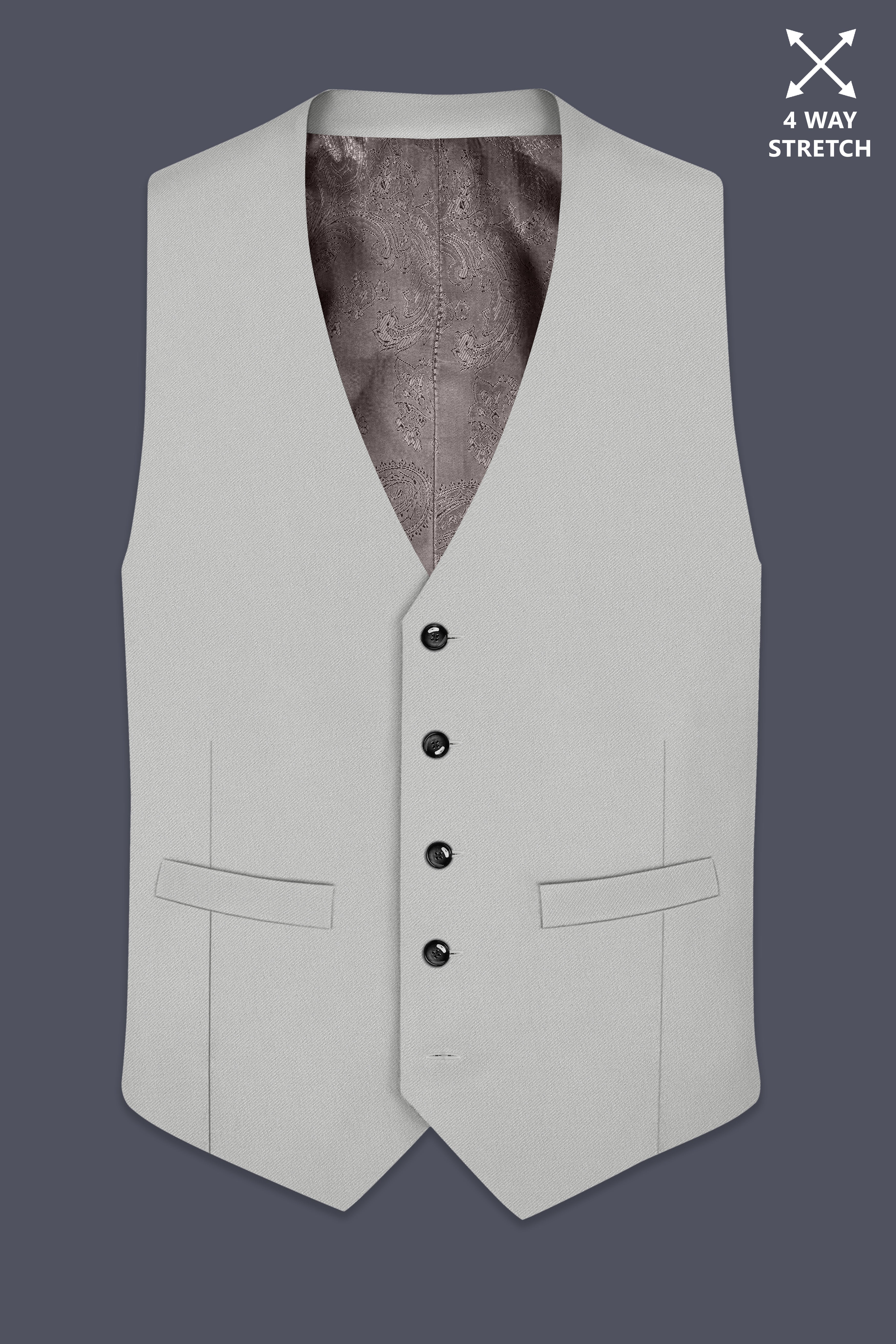 Axiom-Korean Nickel Gray 4-Way Stretch Wrinkle-Free Wool Rich Waistcoat