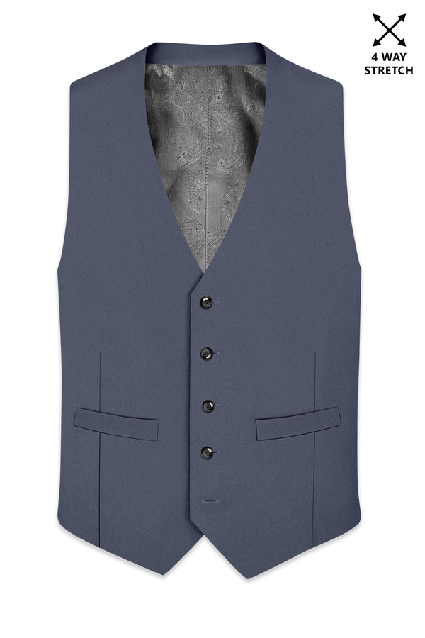 Monarch-Korean Dolphin Gray 4-Way Stretch Wrinkle-Free Wool Rich Waistcoat