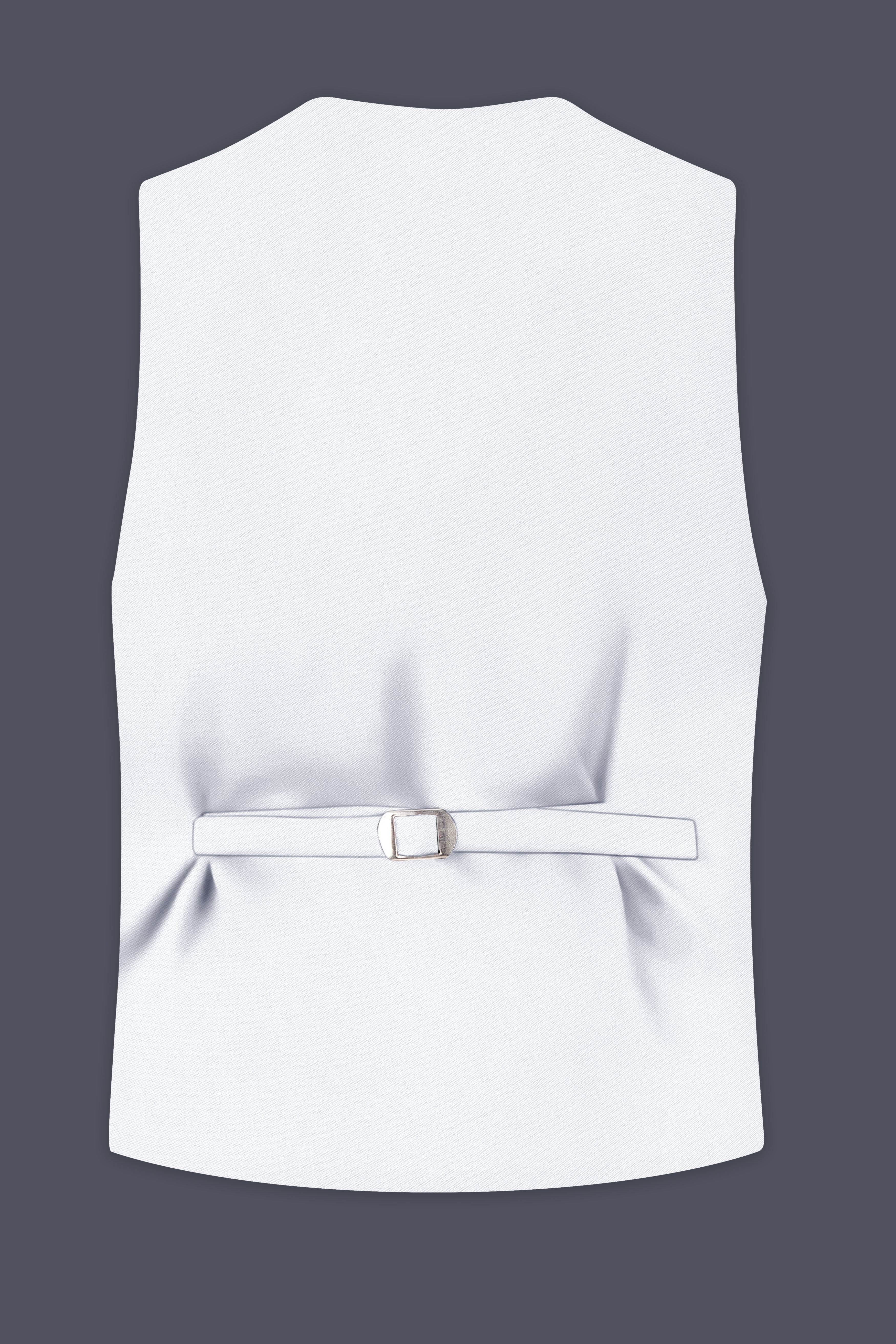 Lumier-Korean Bright White 4-Way Stretch Wrinkle-Free Wool Rich Waistcoat