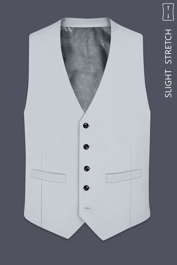 Slate-Mystic Gray Wool Rich Slight Stretch Waistcoat