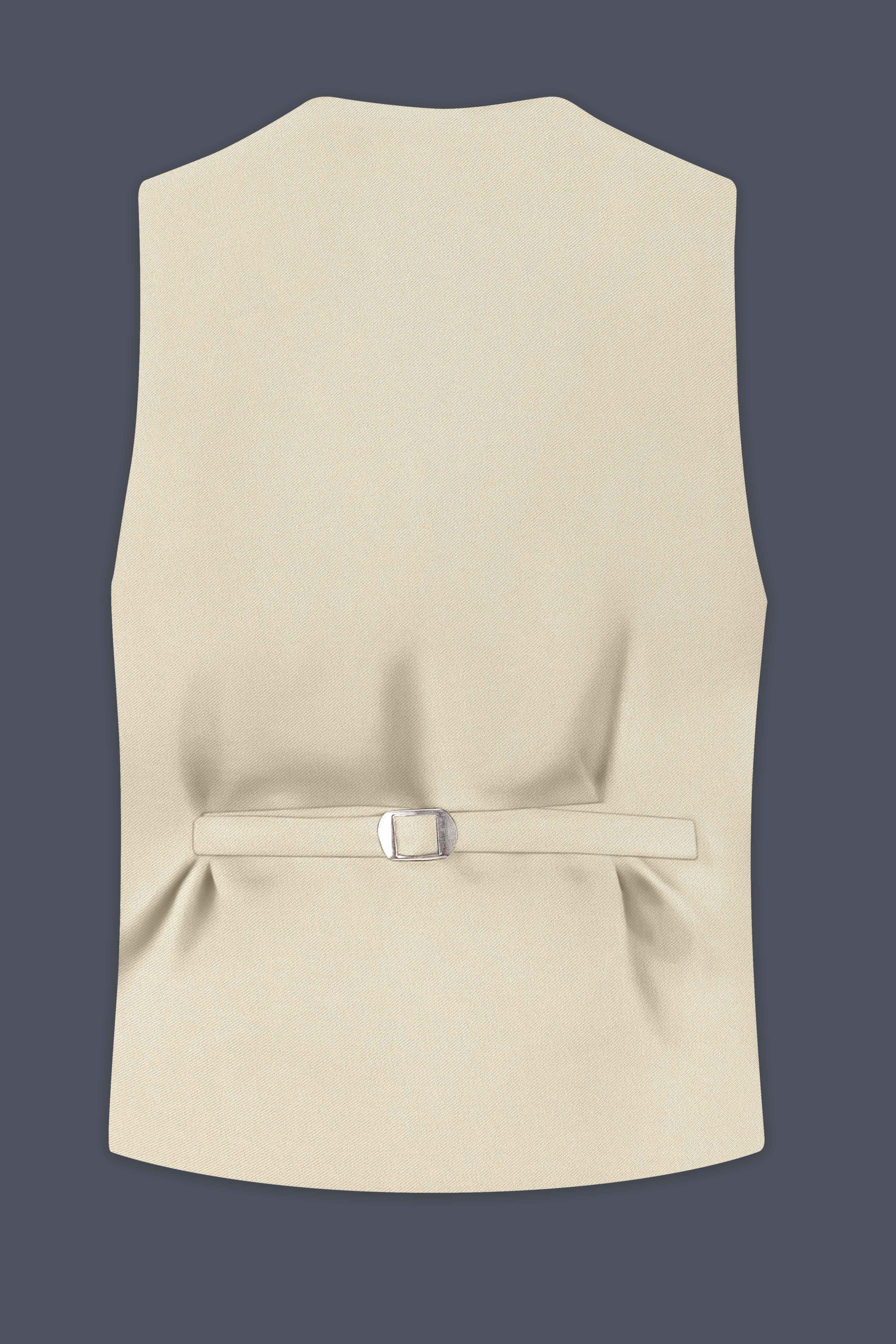 Ivora-Almond Cream Wool Rich Slight Stretch Waistcoat