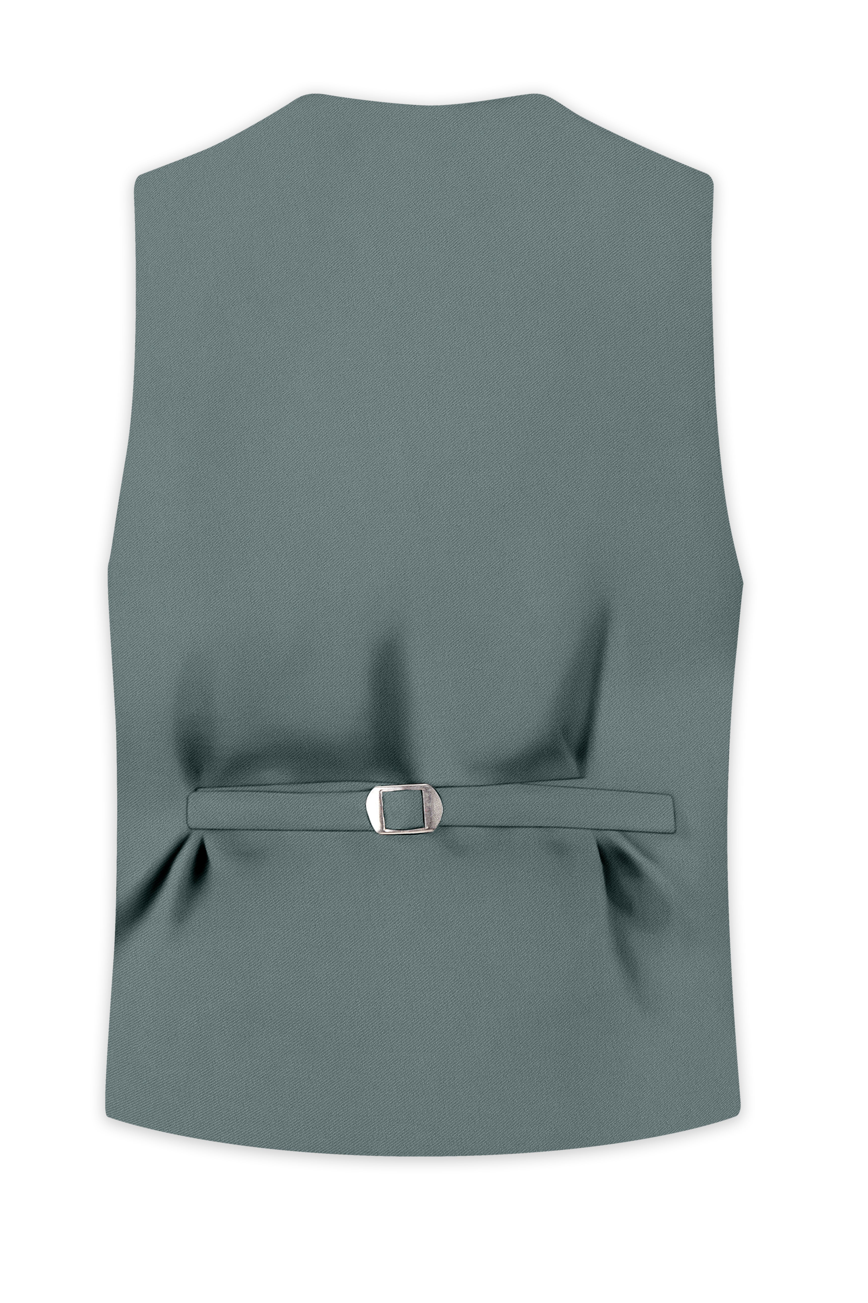 Verdant-Raven Green Wool Rich Slight Stretch Waistcoat