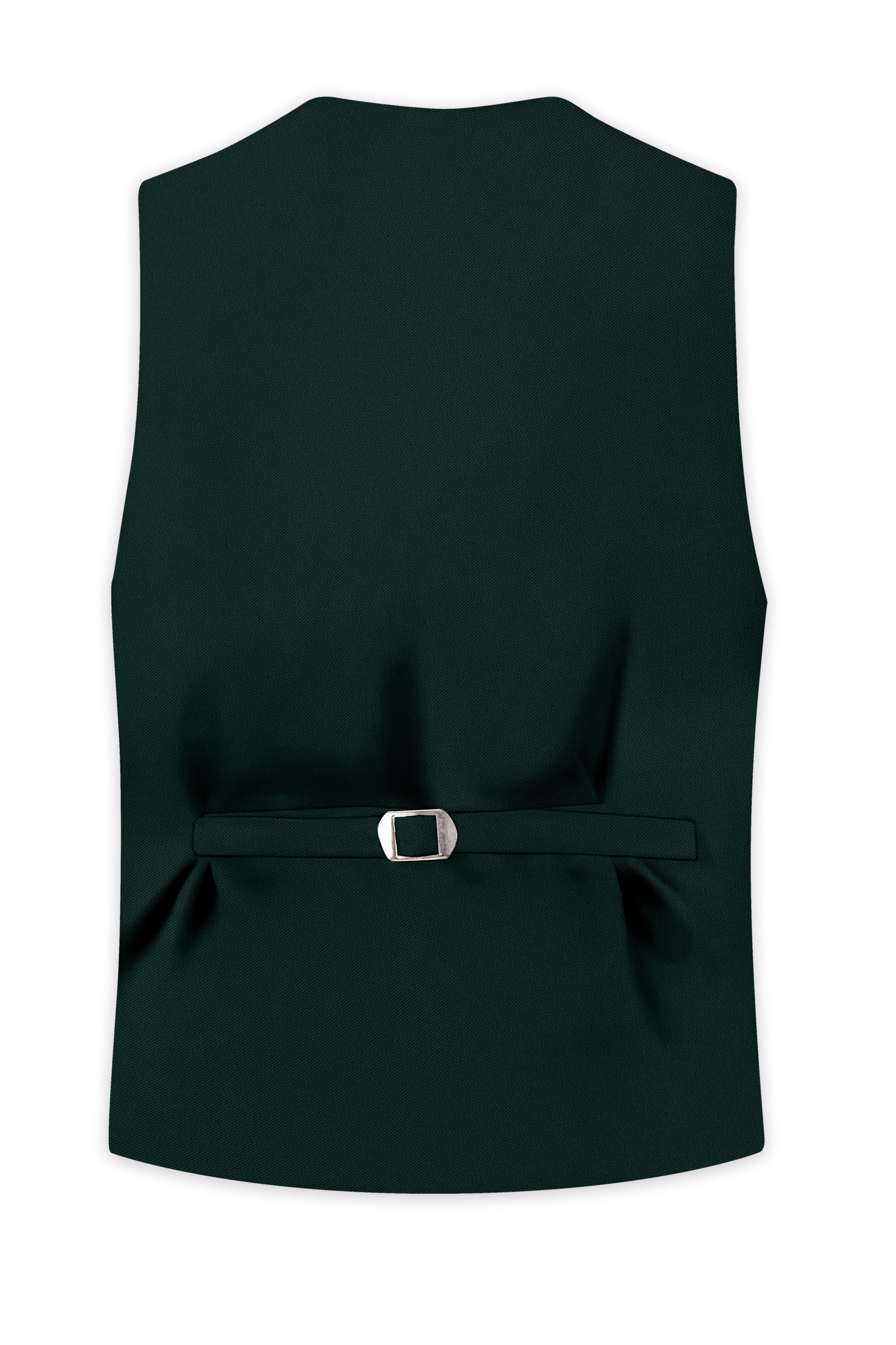 Lustre-Emerald Green Wool Rich Slight Stretch Waistcoat