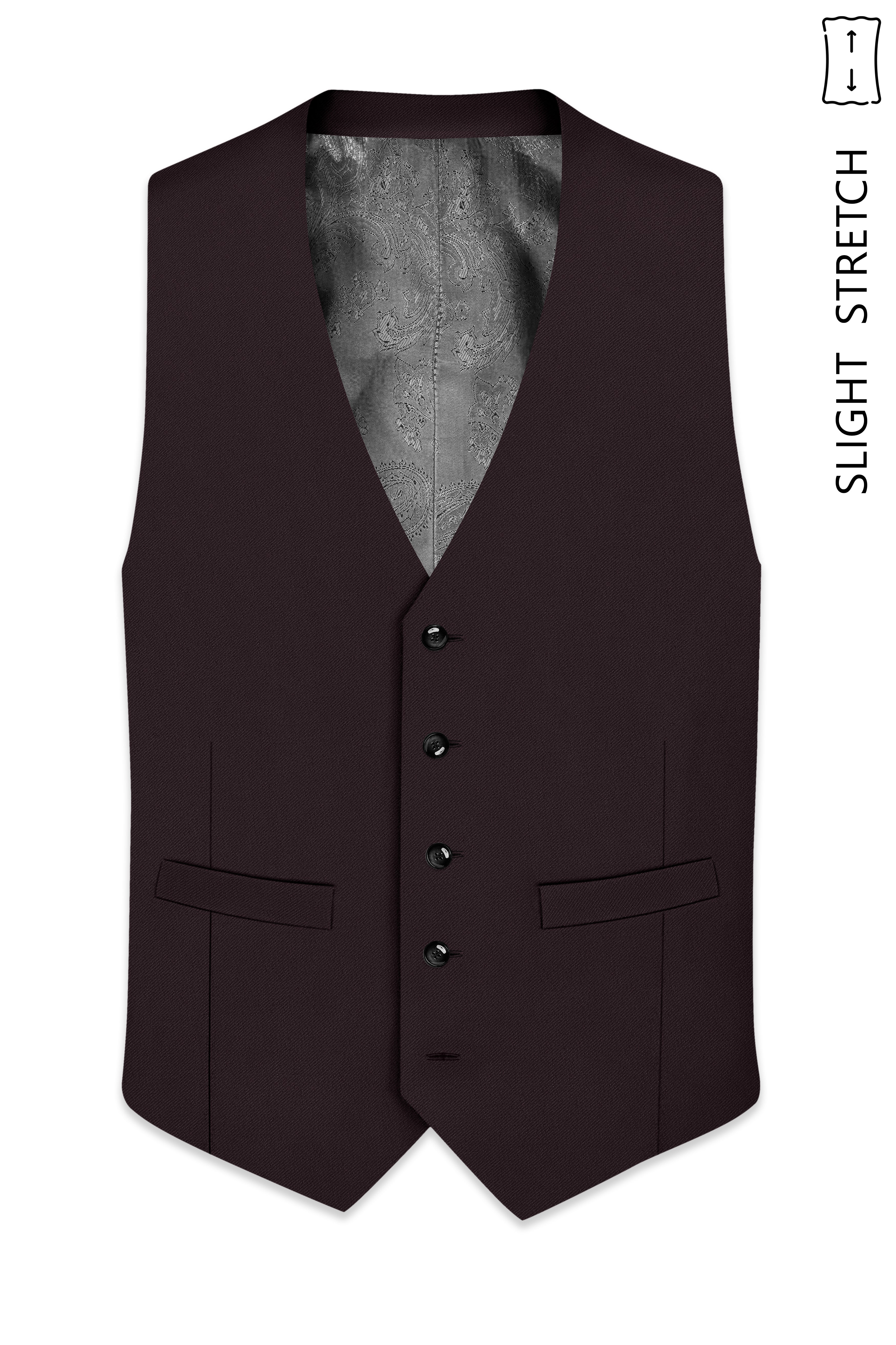 Bristol-Eclipse Brown Wool Rich Slight Stretch Waistcoat