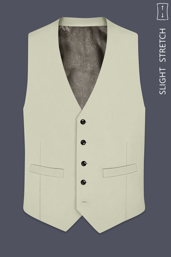 Verde-Tana Green Wool Rich Slight Stretch Waistcoat