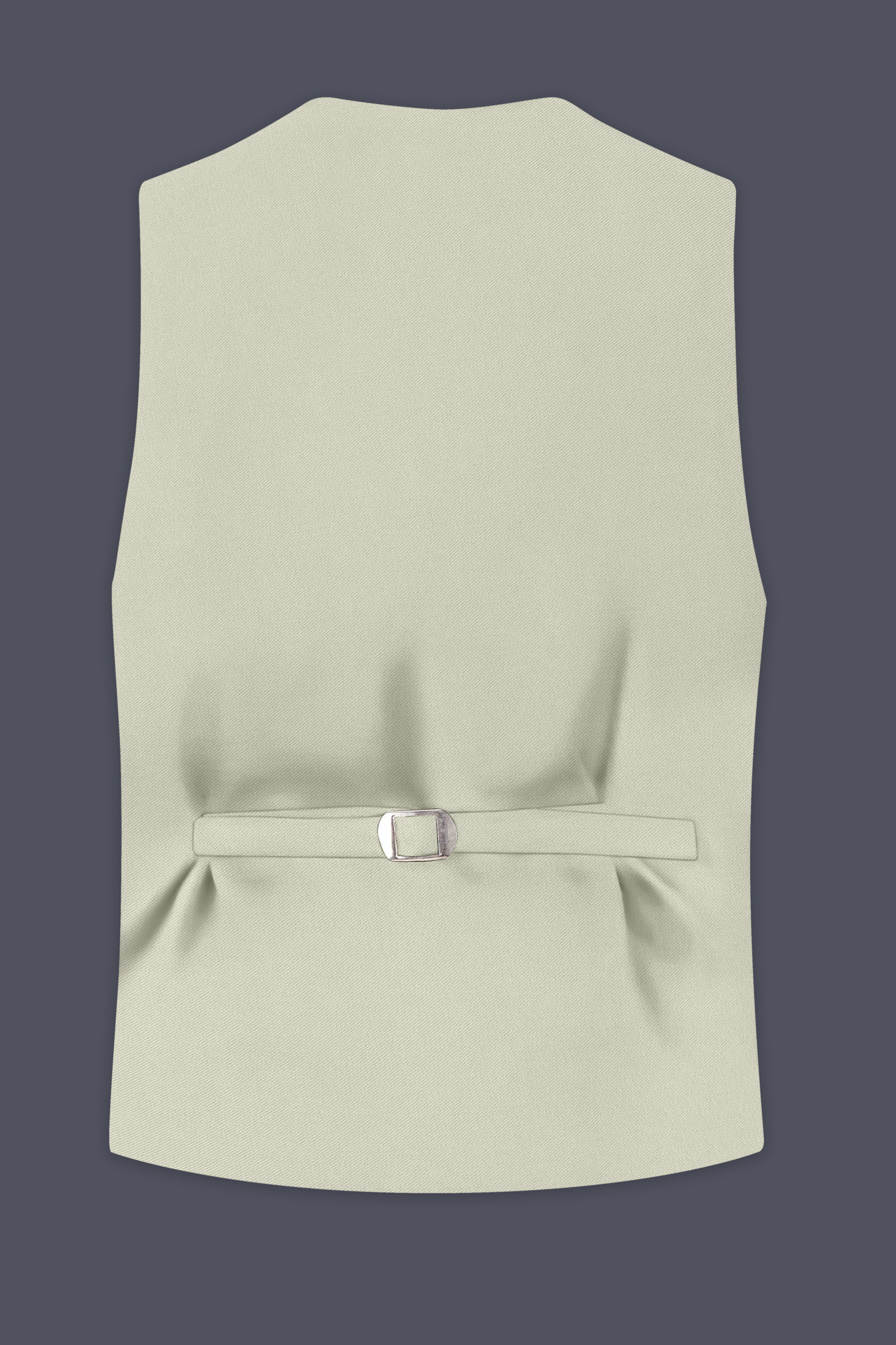 Verde-Tana Green Wool Rich Slight Stretch Waistcoat
