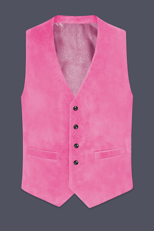 Veloura-Carissma Pink Velvet Waistcoat