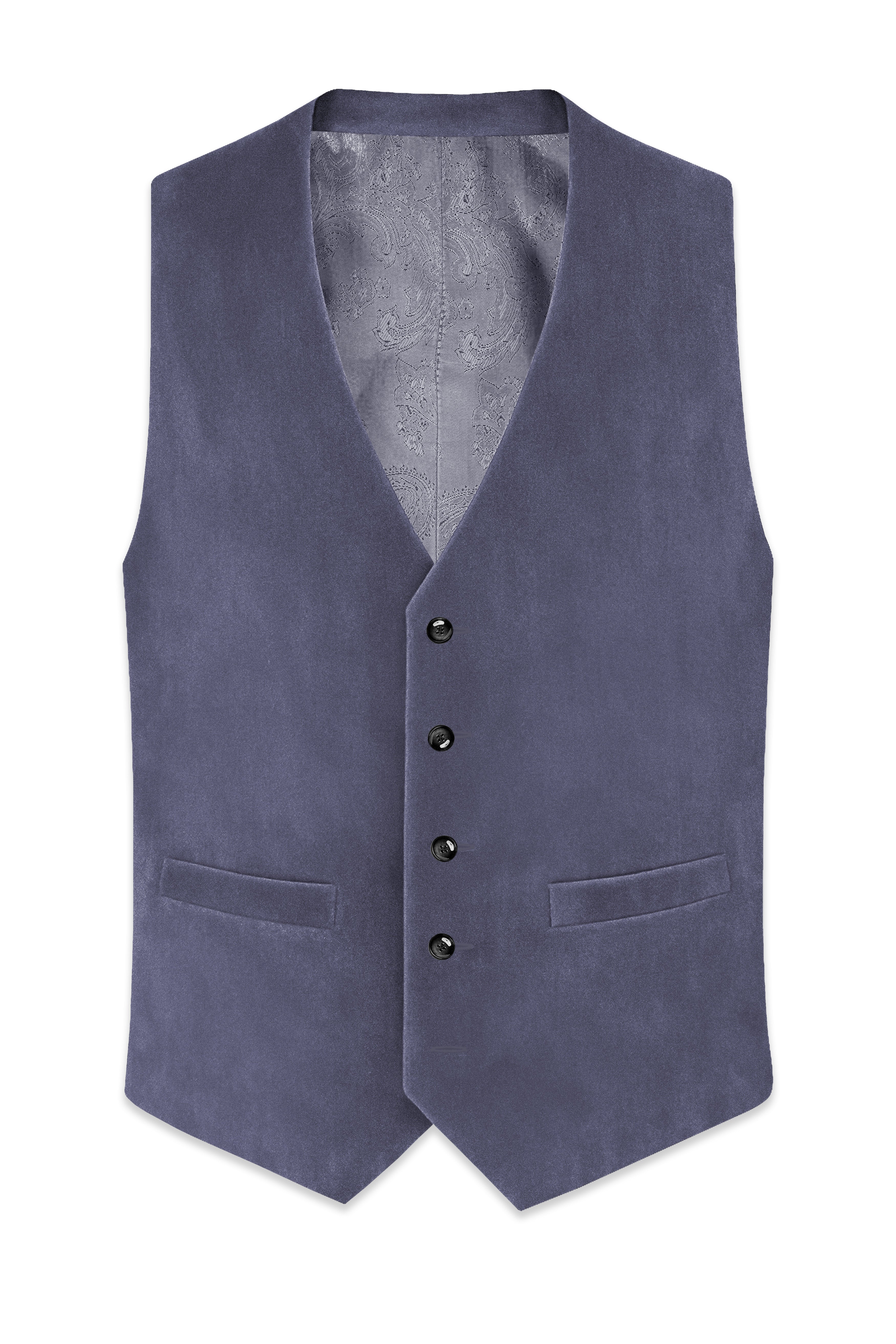 Imperium-Gun Powder Gray Velvet Waistcoat