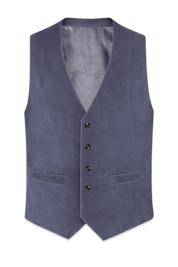 Imperium-Gun Powder Gray Velvet Waistcoat