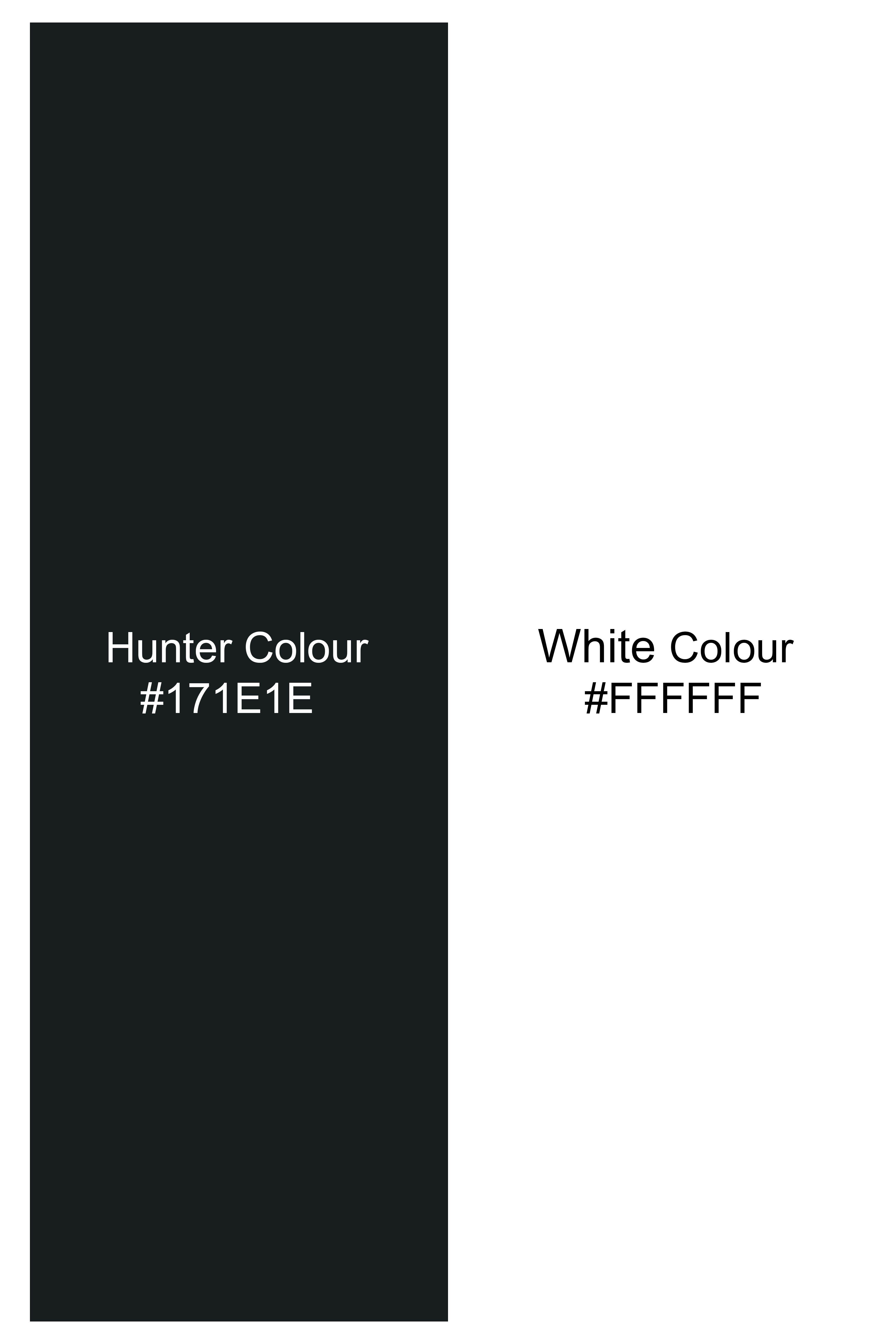 Viceroy-Hunter Green And Bright White Chalk Striped Wool Rich Slight Stretch Waistcoat