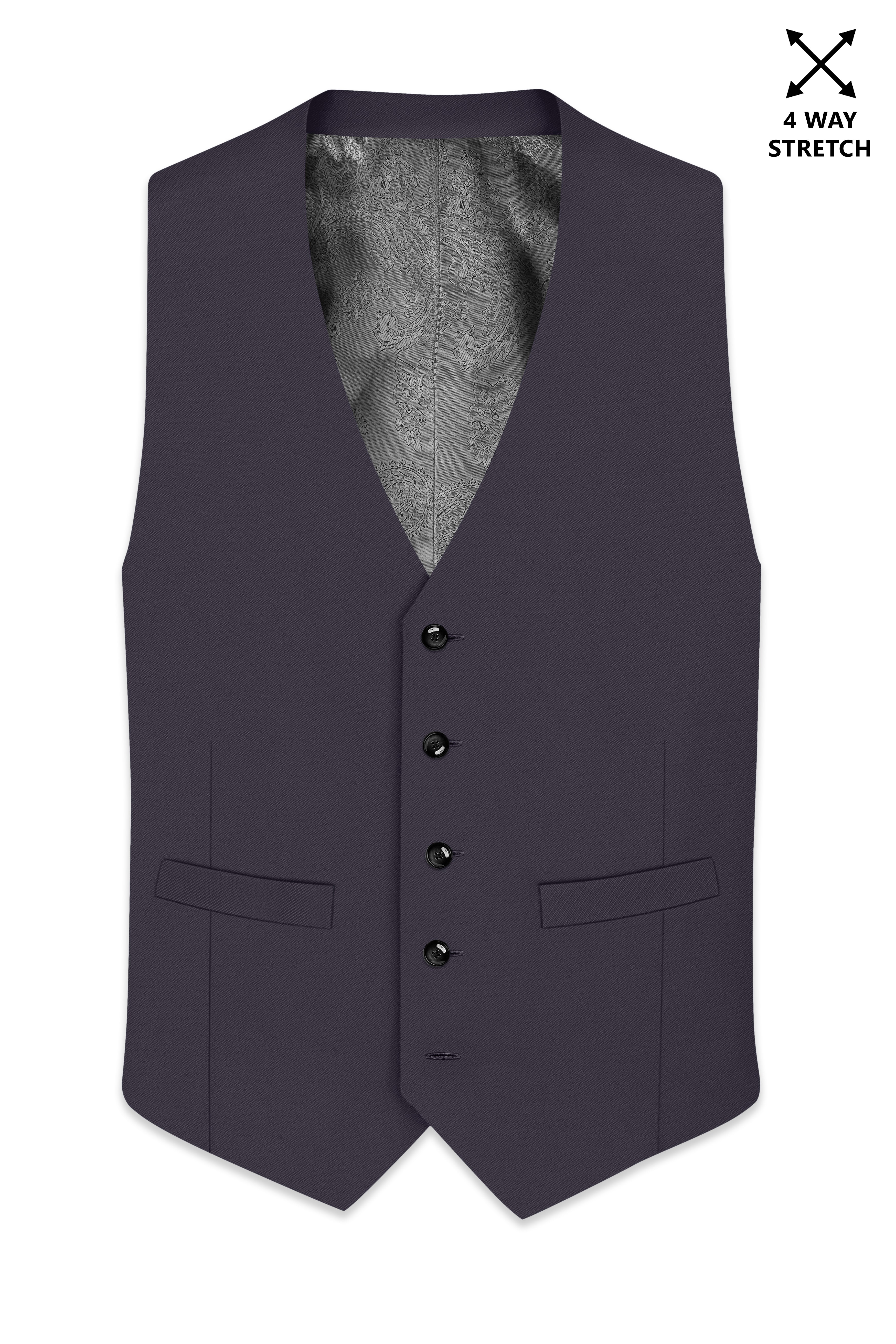 Aeris-Bastilie Gray 4-Way Stretch Wrinkle-Free Fluid Drape Fabric Waistcoat