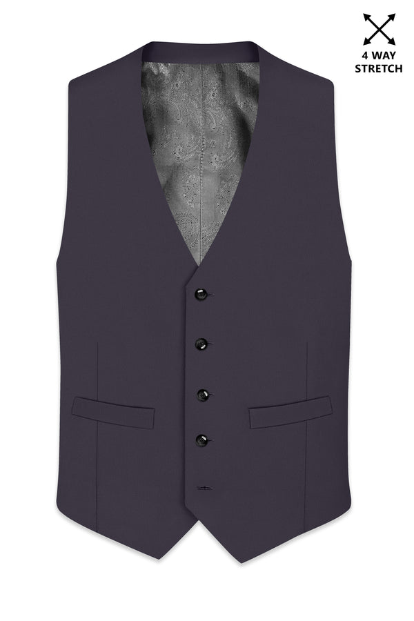 Aeris-Bastilie Gray 4-Way Stretch Wrinkle-Free Fluid Drape Fabric Waistcoat