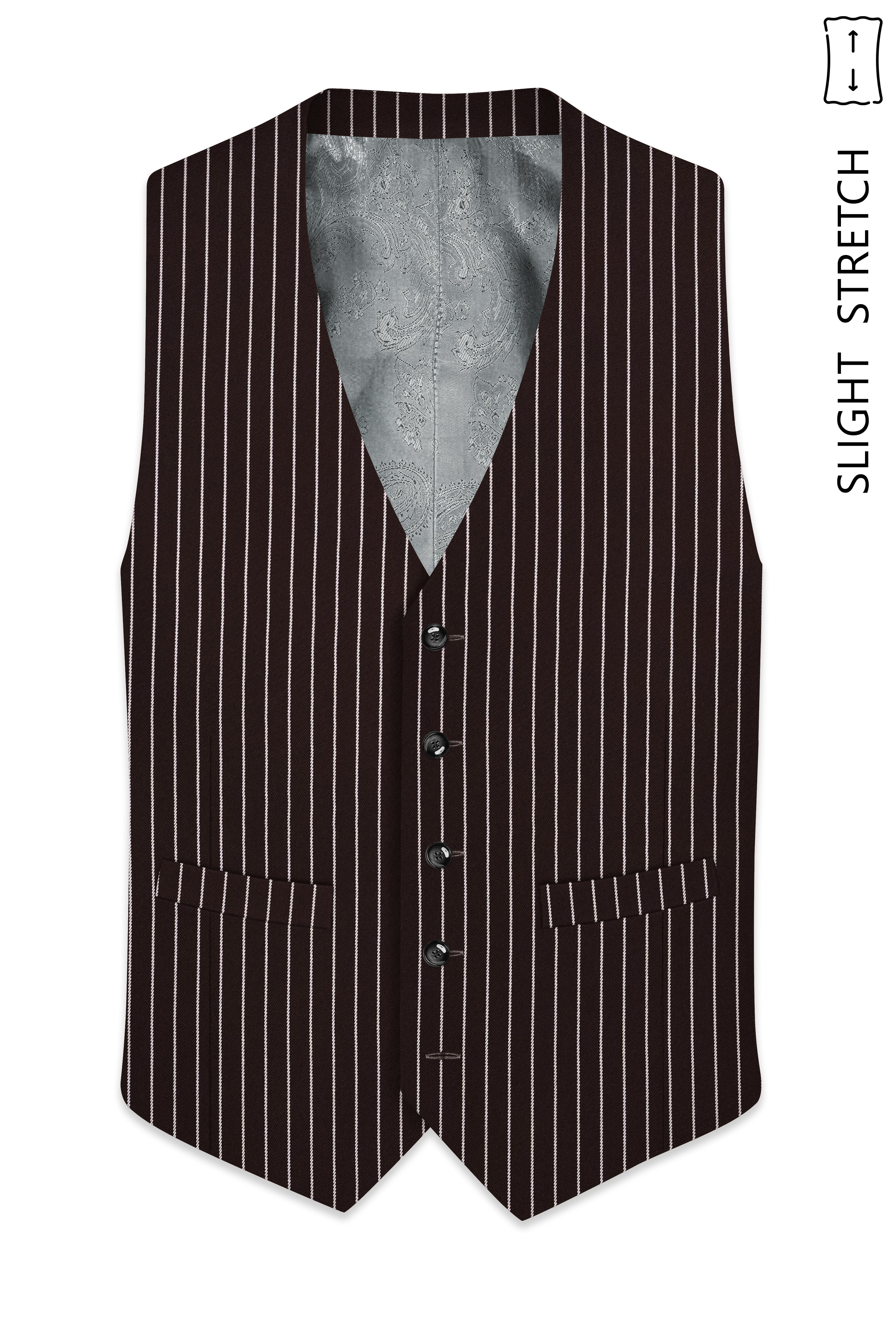 トップス ~50s French Black Chambray stripe Vest Forenza-Jungle Green And Bright White Stripes Premium Wool Rich