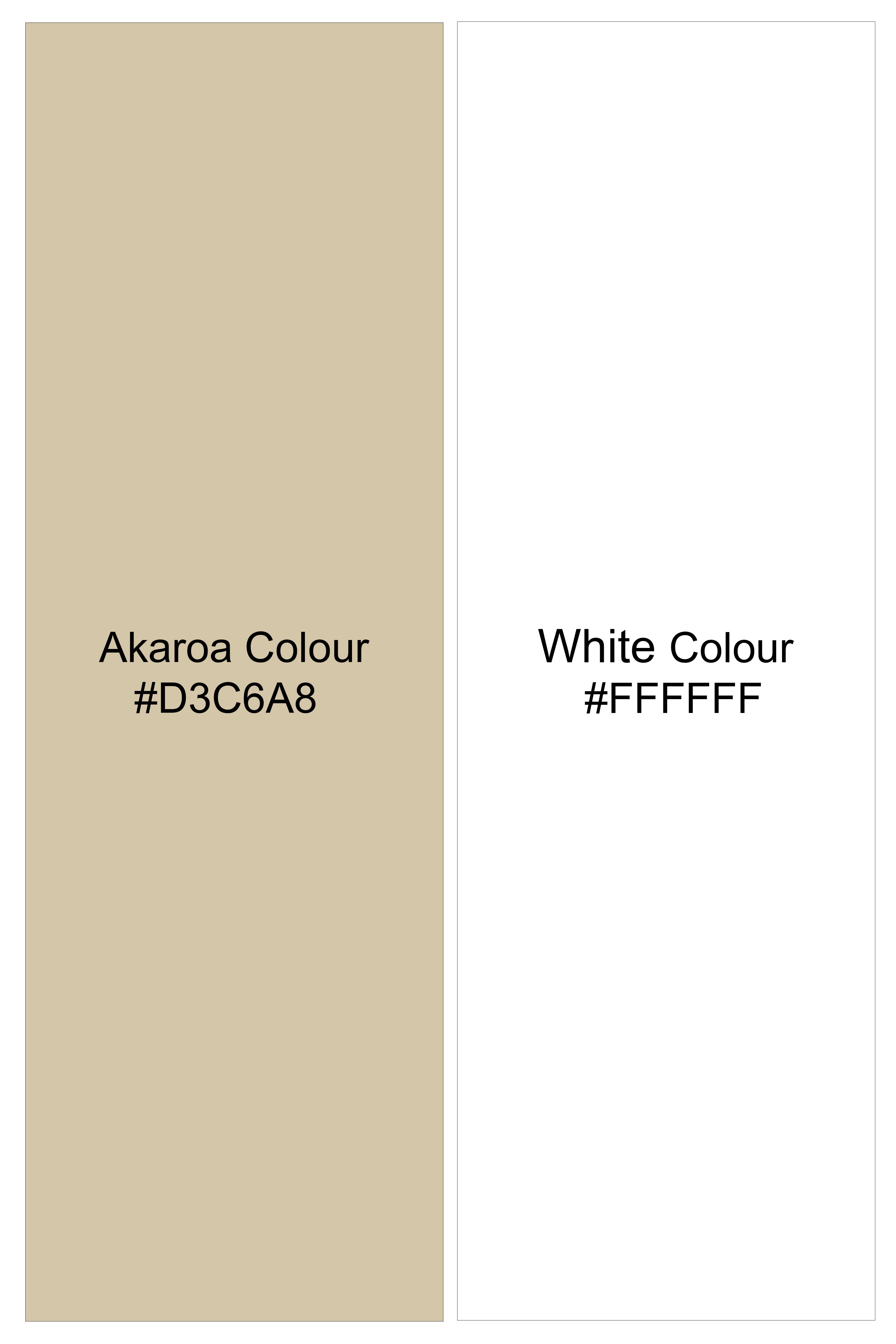 Lumier-Akaroa Cream And Bright White Chalk Striped Wool Rich Slight Stretch Waistcoat