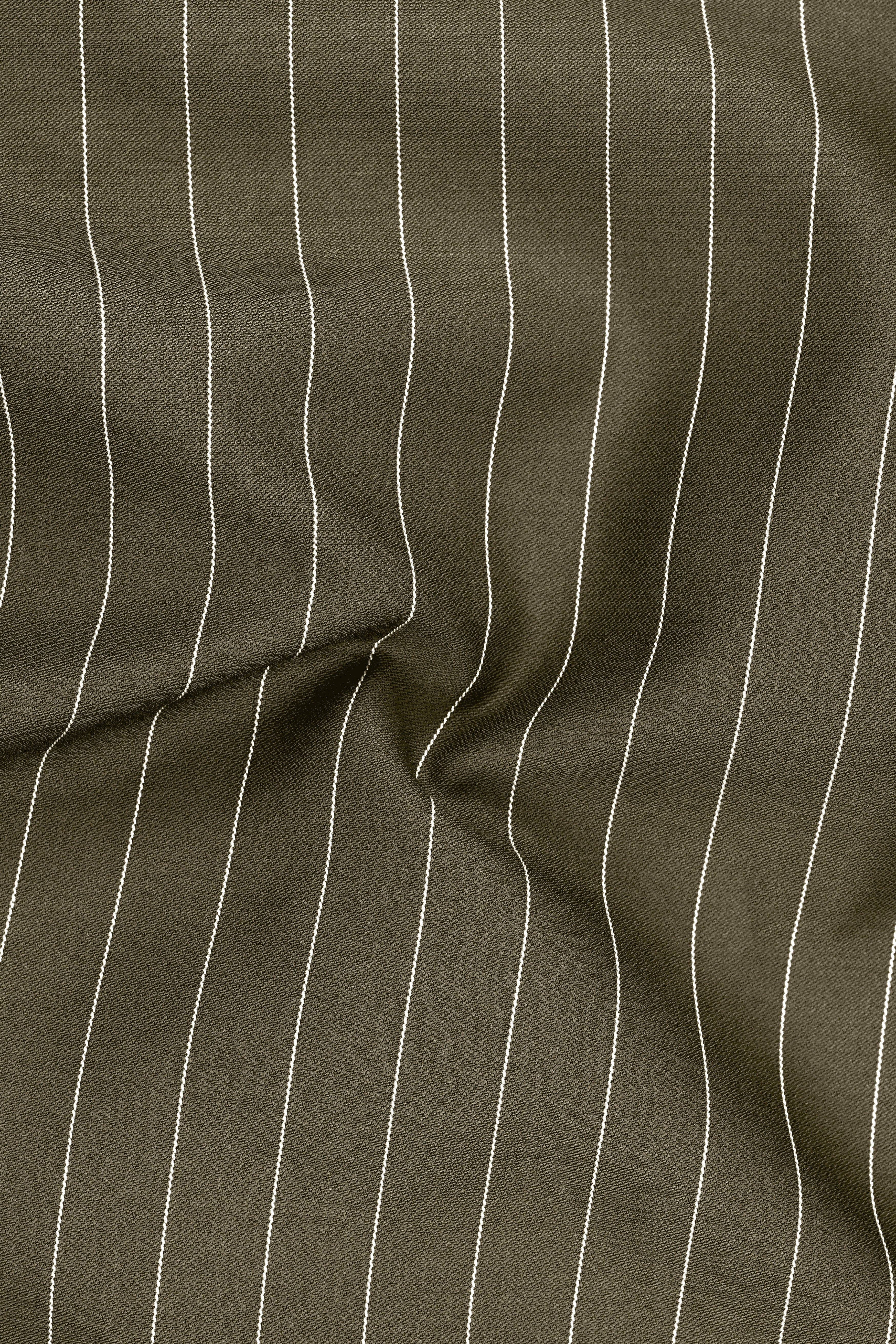 Pinacle-Hamlock Brown And Bright White Chalk Striped Wool Rich Slight Stretch Waistcoat