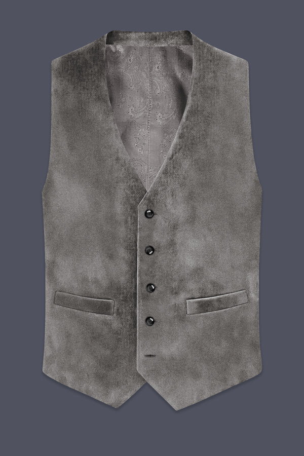 Noir-Chicago Gray Velvet Waistcoat