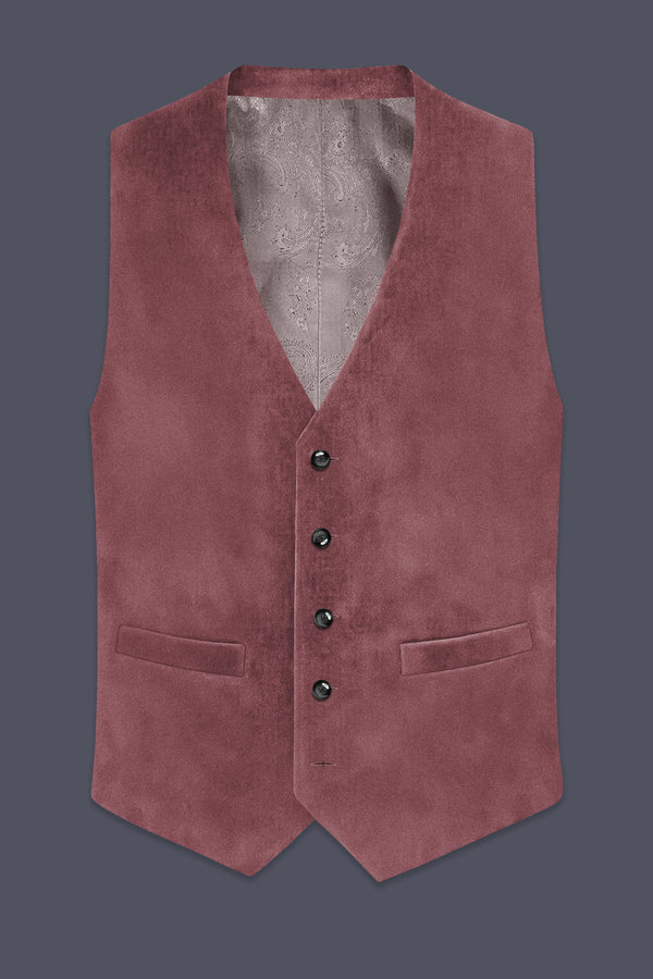 Blush-Pastel Peach Velvet Waistcoat