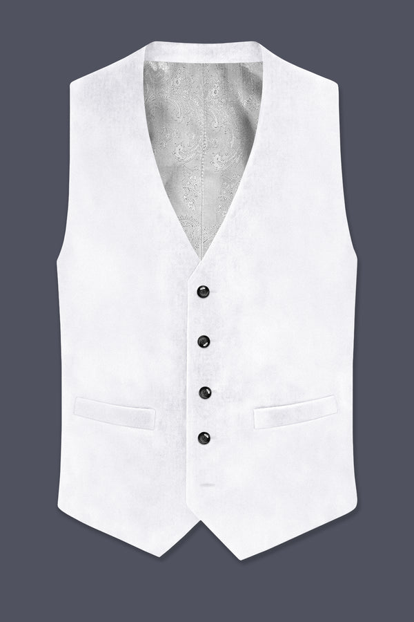 Alabaster-Bright White Velvet Waistcoat
