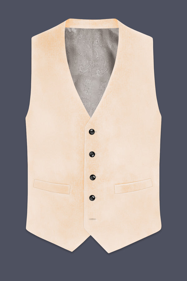 Opaline-Off White Velvet Waistcoat