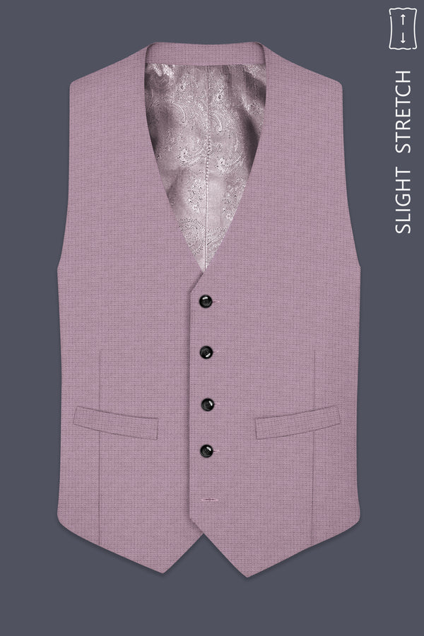 Regalia-Mountbatten Pink Diamond Textured Wool Rich Slight Stretch Waistcoat