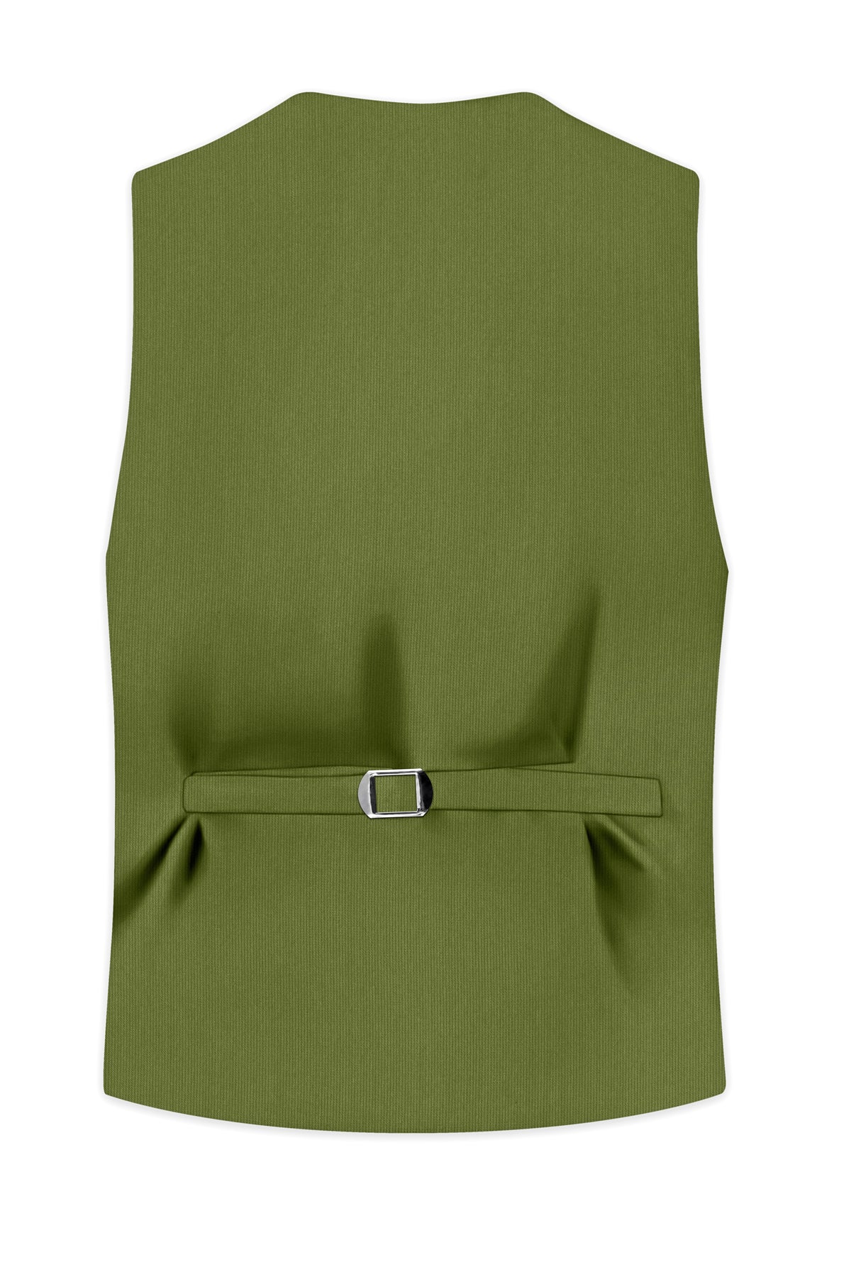 Hunter-Muddy Green Diamond Textured Wool Rich Slight Stretch Waistcoat