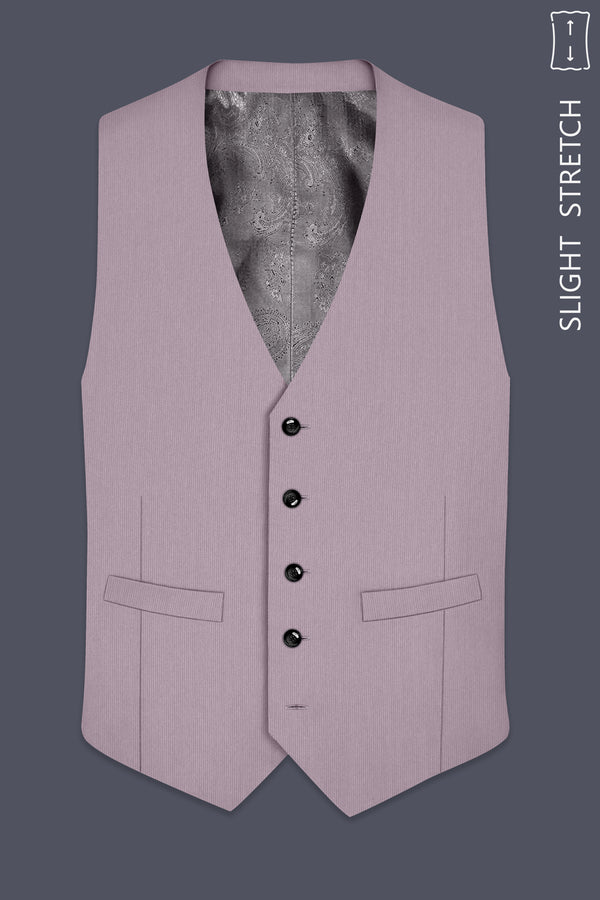 Celeste-Martini Pink Diamond Textured Wool Rich Slight Stretch Waistcoat