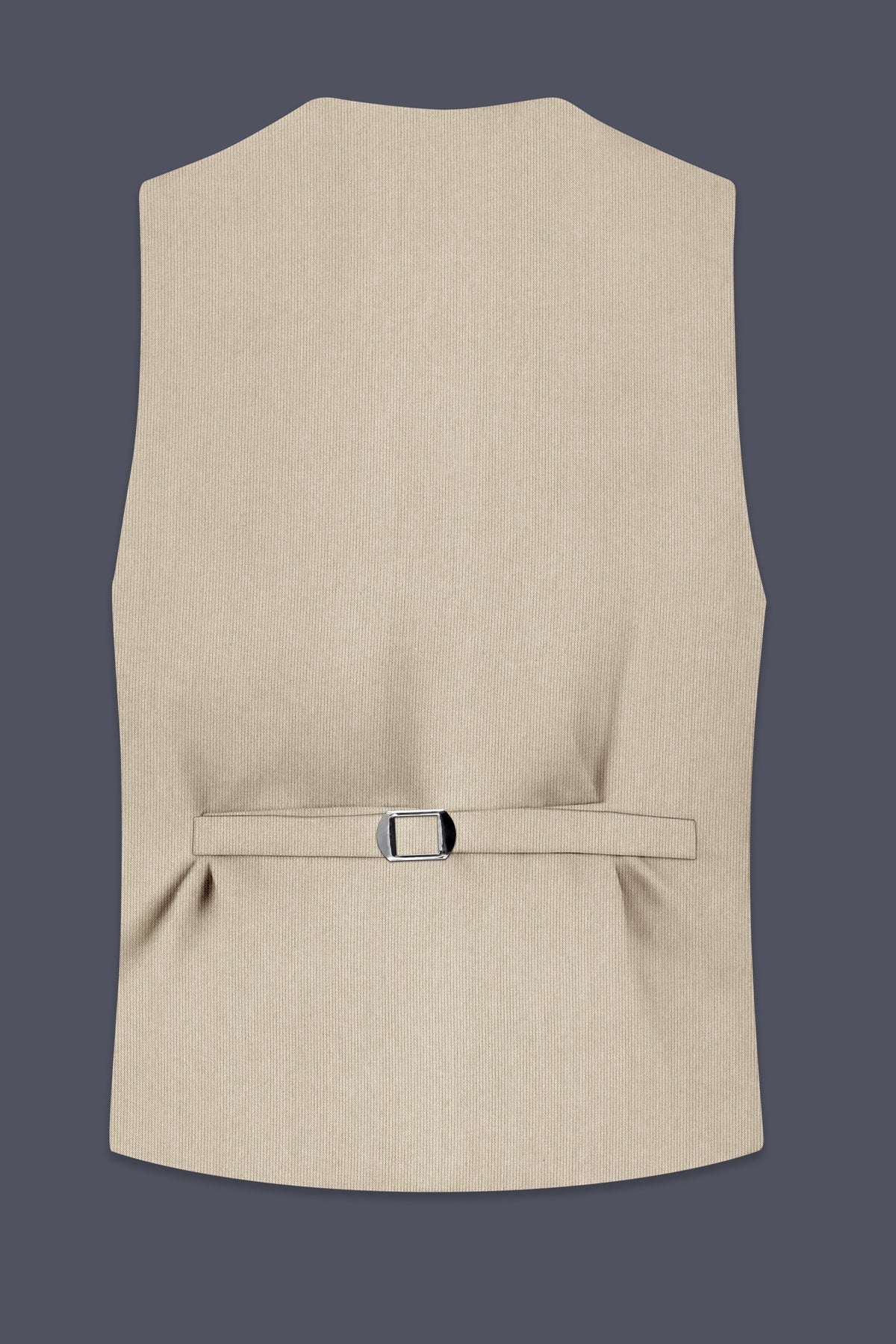 Ivoria-Vanilla Cream Diamond Textured Wool Rich Slight Stretch Waistcoat