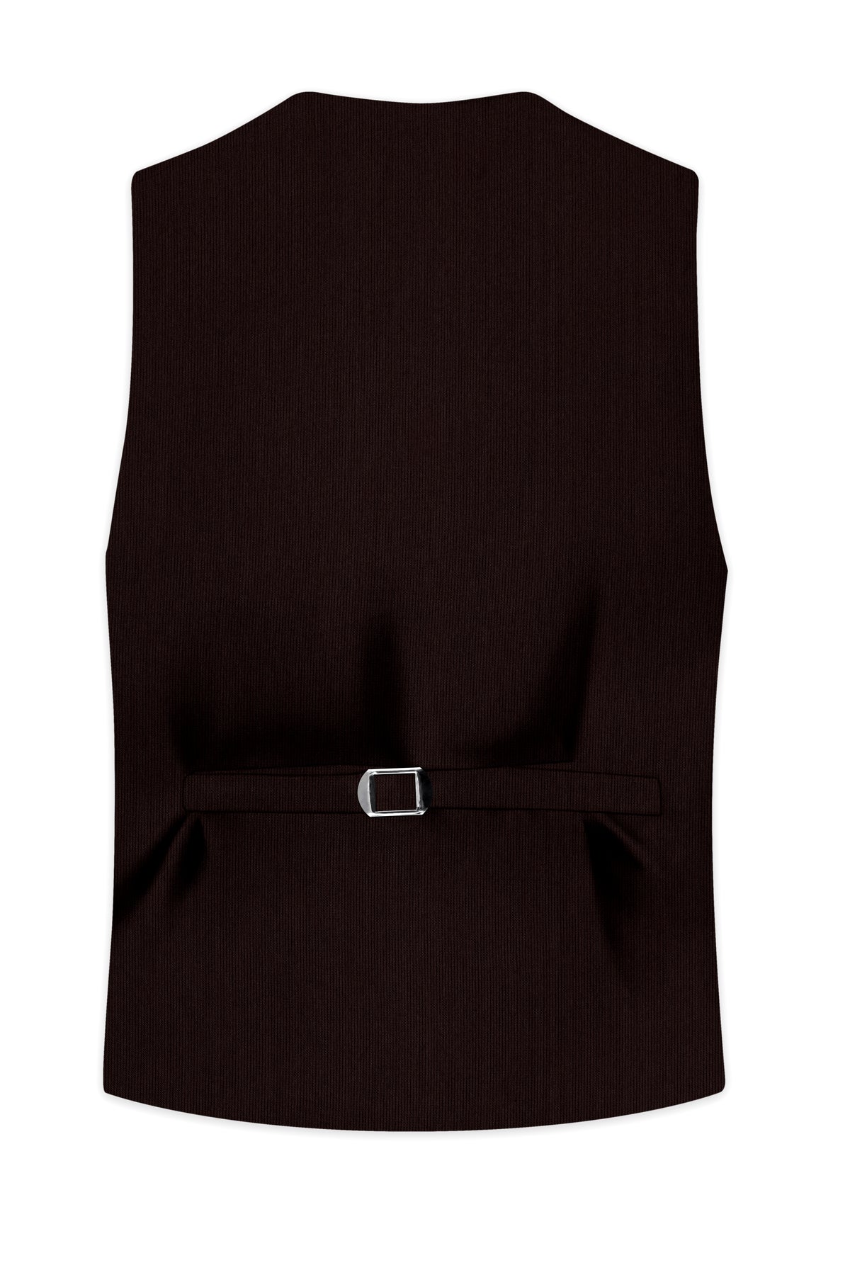 Terrano-Creole Brown Diamond Textured Wool Rich Slight Stretch Waistcoat