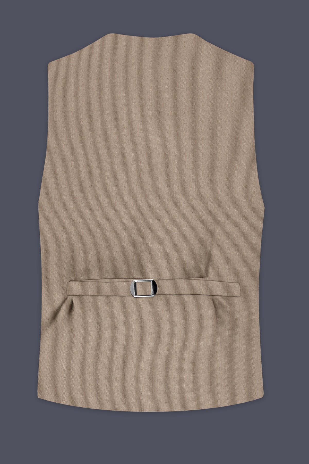 Terran-Sandrift Brown Diamond Textured Wool Rich Slight Stretch Waistcoat