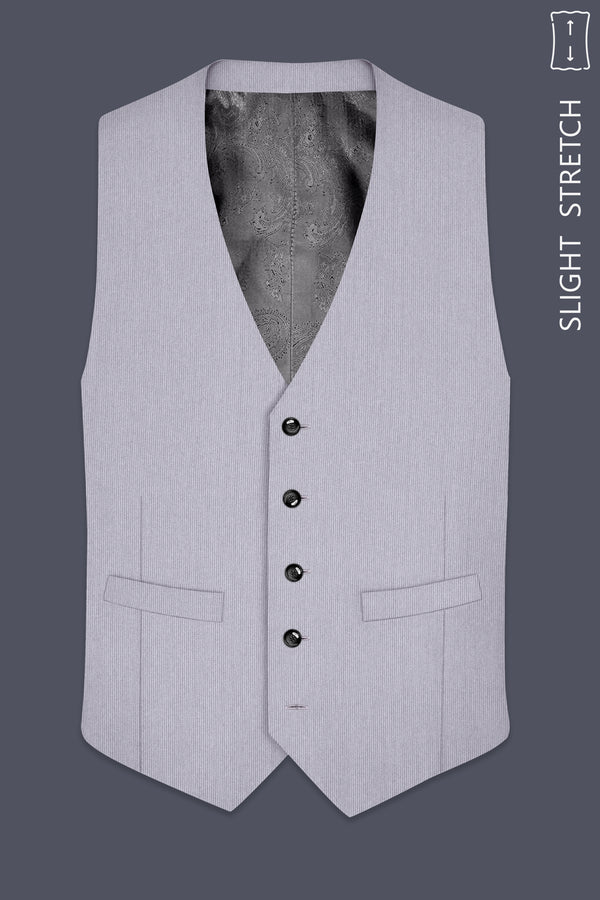 Virelli-Suva Gray Diamond Textured Wool Rich Slight Stretch Waistcoat