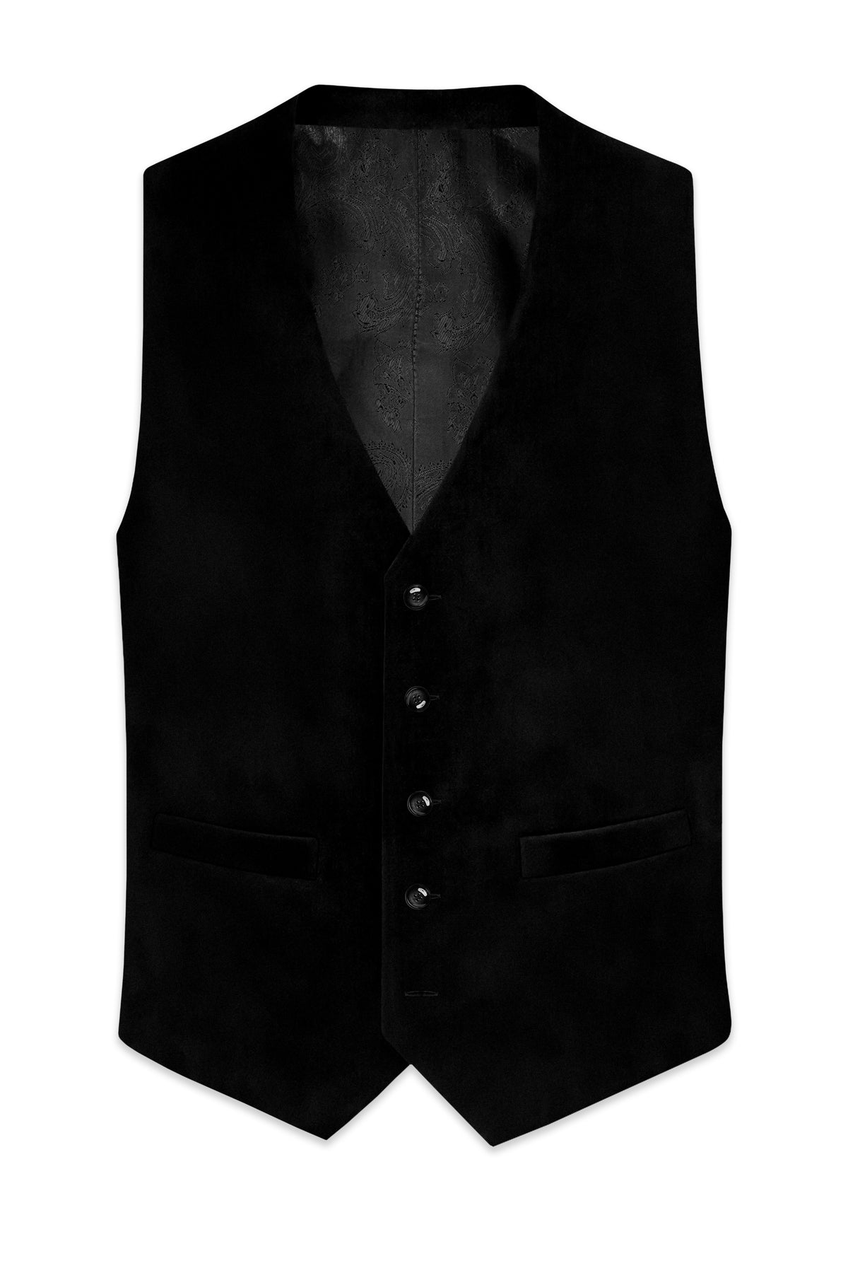 Aurelius-Jade Black Velvet Waistcoat