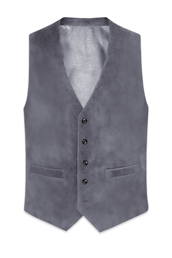 Velluto-Tuna Gray Velvet Waistcoat