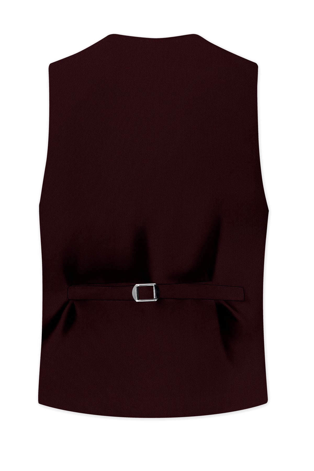 Ardent-Creole Maroon Diamond Textured Wool Rich Slight Stretch Waistcoat